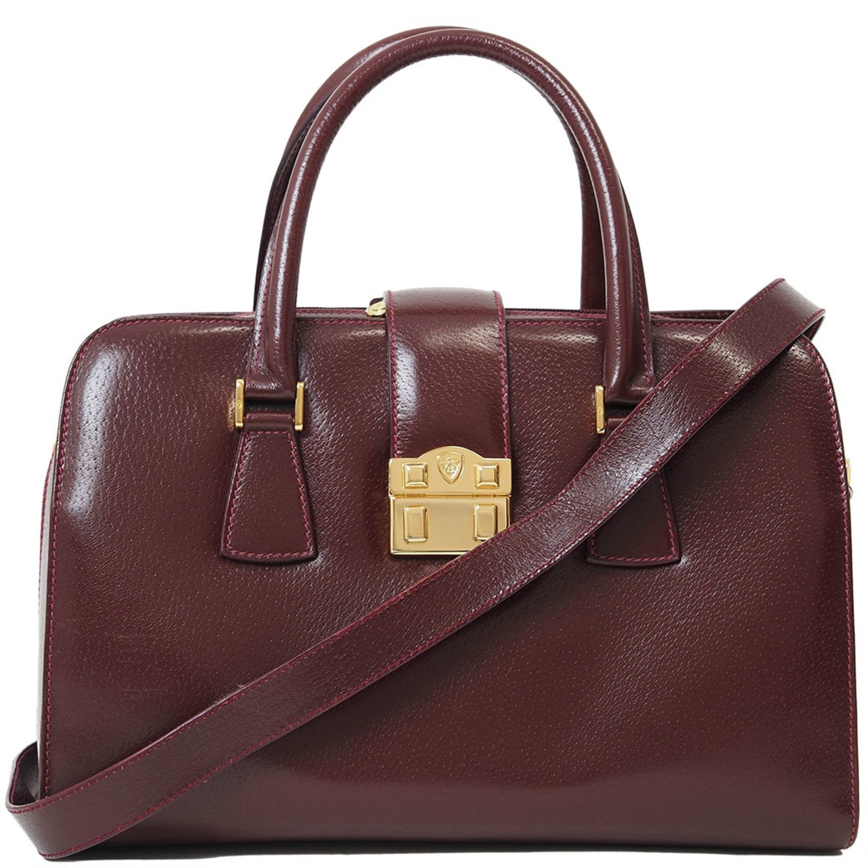 Gucci Old Handbag Bordeaux 000・109・0112 Women's Leather Doctor's Bag Lady Lock GUCCI