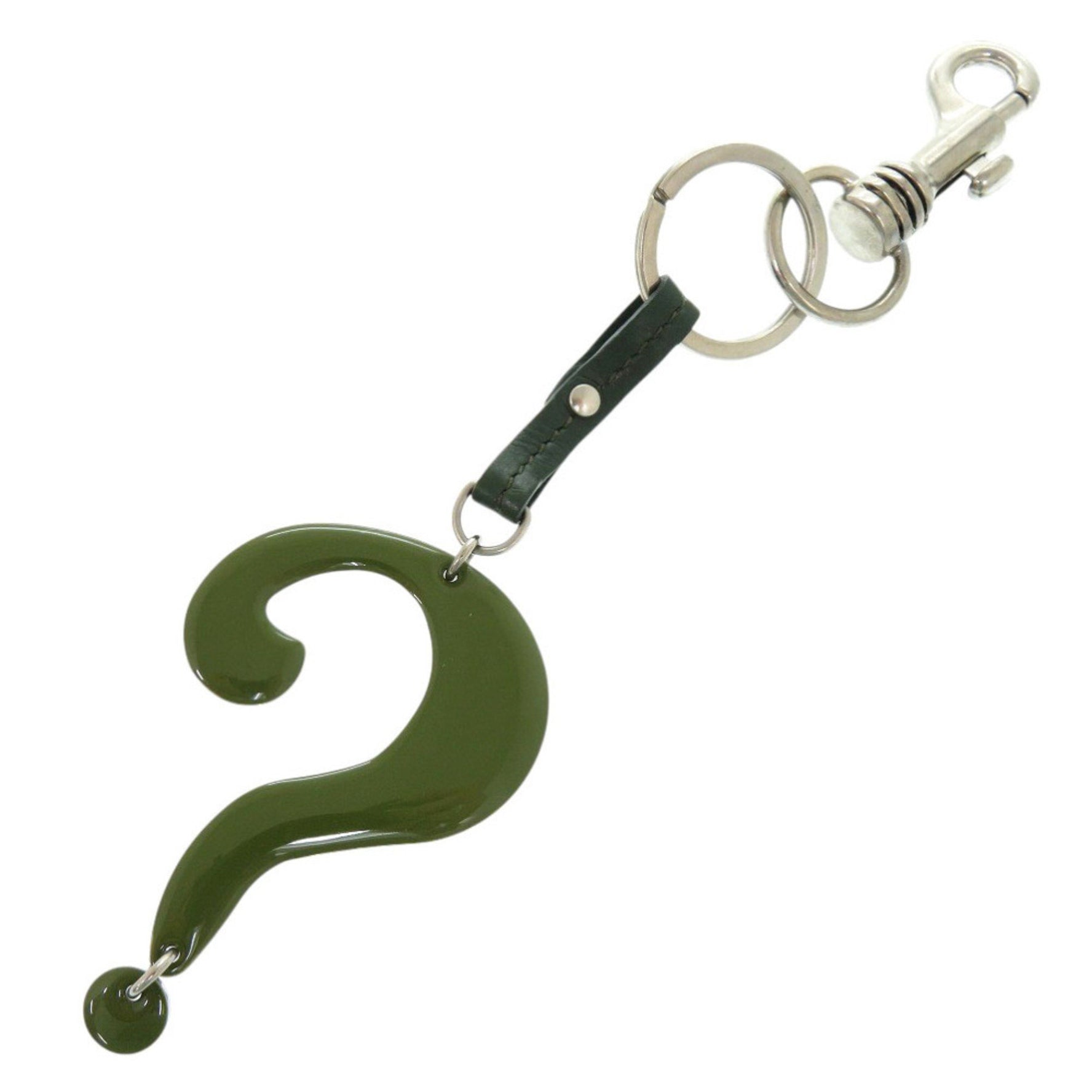 Chloé Chloe Key Ring Question Charm Keychain Metal/Metal Green 1876