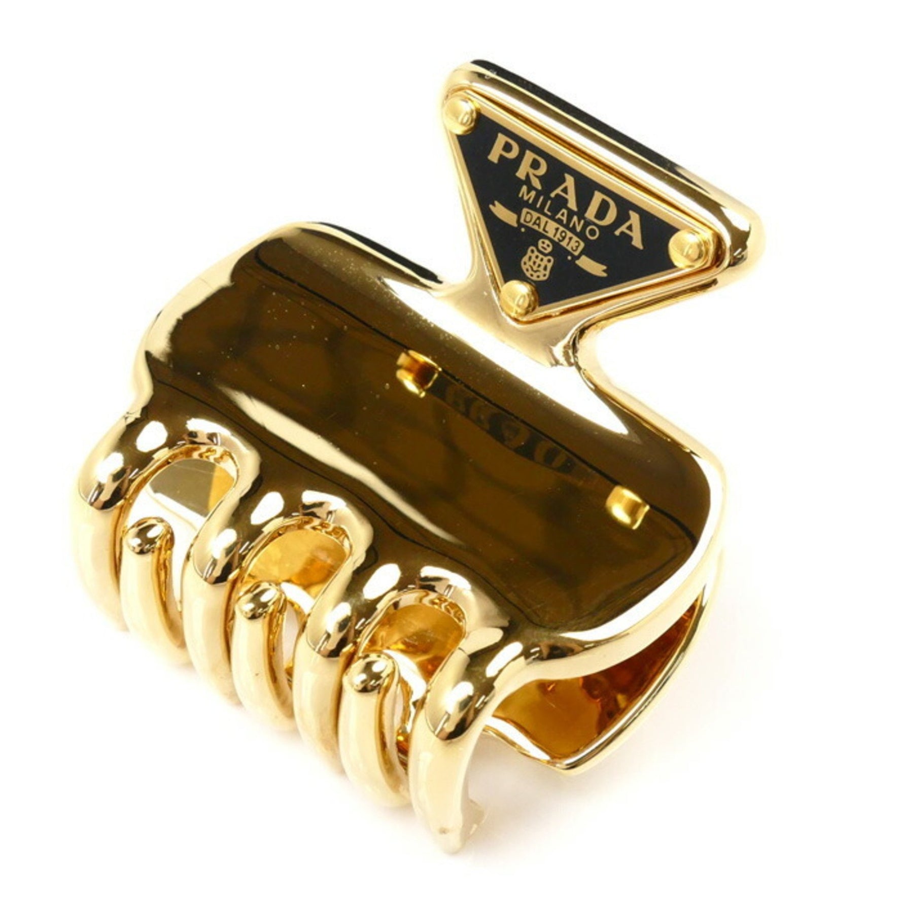 PRADA Metal Triangle Plate Hair Clip Barrette