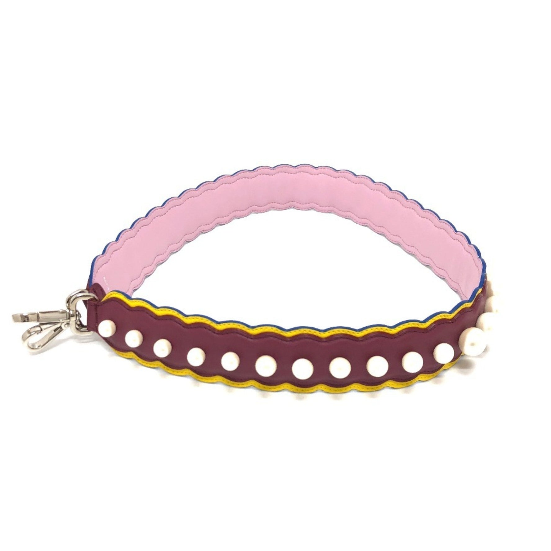 FENDI Faux Pearl Strap You Spare Shoulder Leather Multicolor