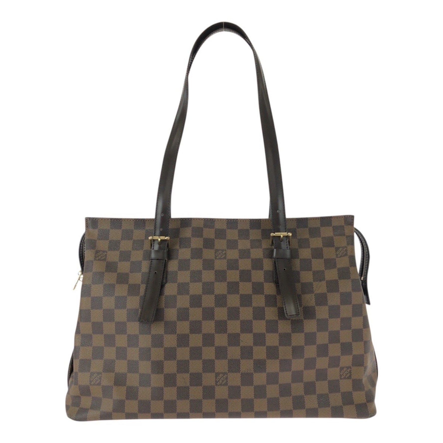 LOUIS VUITTON Damier Ebene Chelsea Tote Bag in with Gold Hardware, PVC and Leather, Shoulder