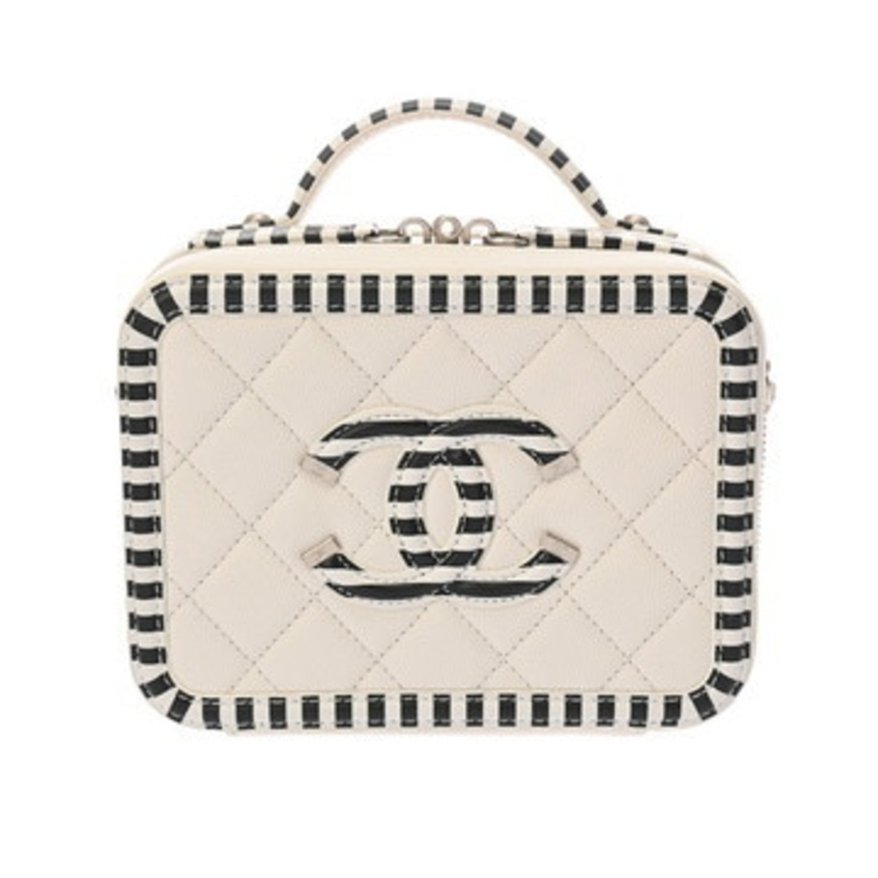 CHANEL CC Filigree Chain Shoulder Bag in Caviar Leather, AB