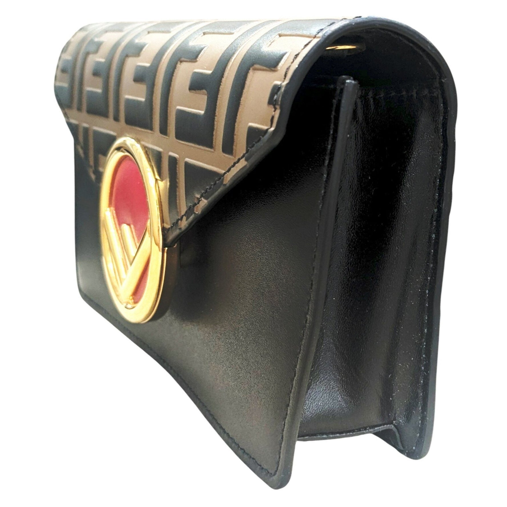 FENDI F Is Belt Bag Brown Black G Hardware Leather Waist