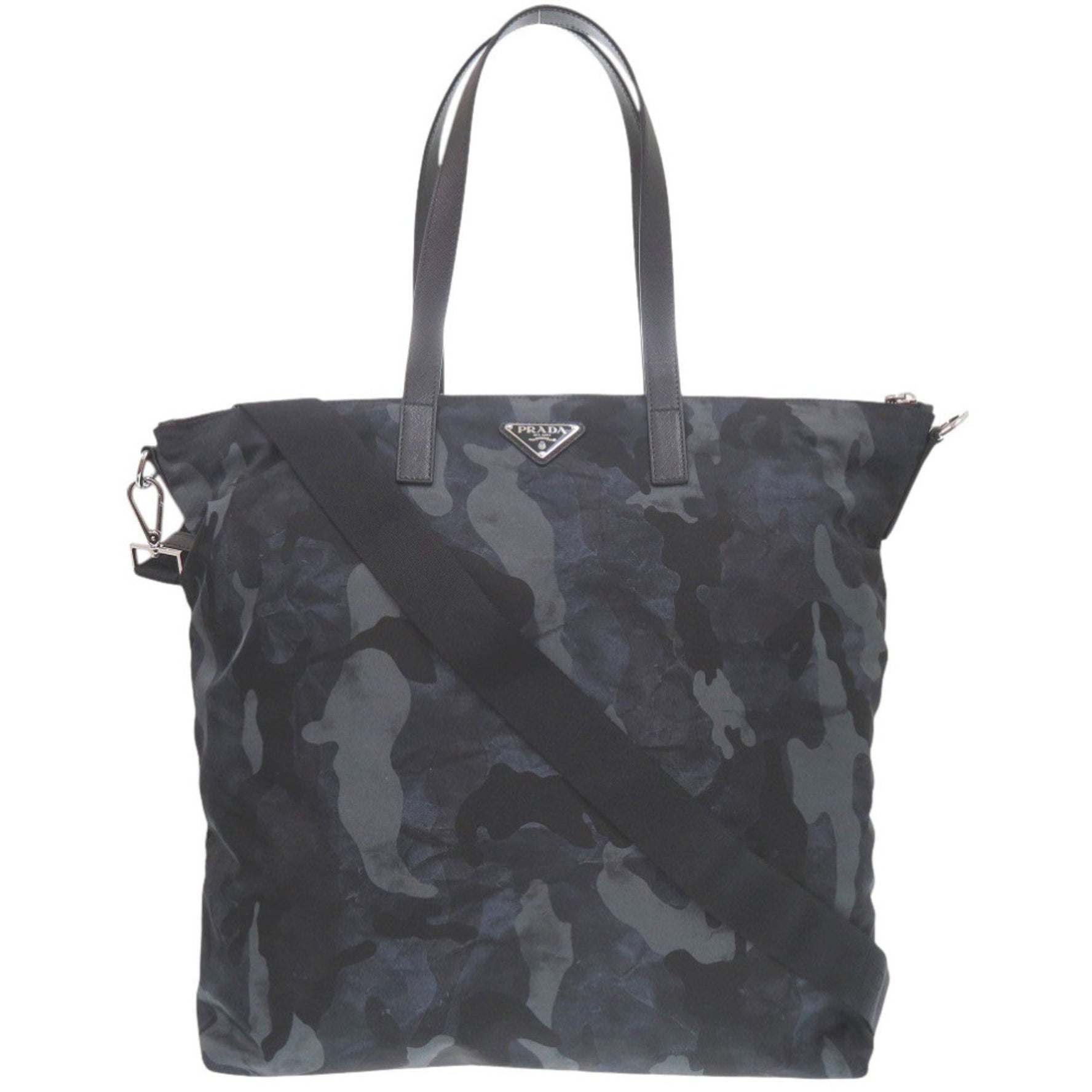 Prada Camouflage Nylon Navy Tote Bag