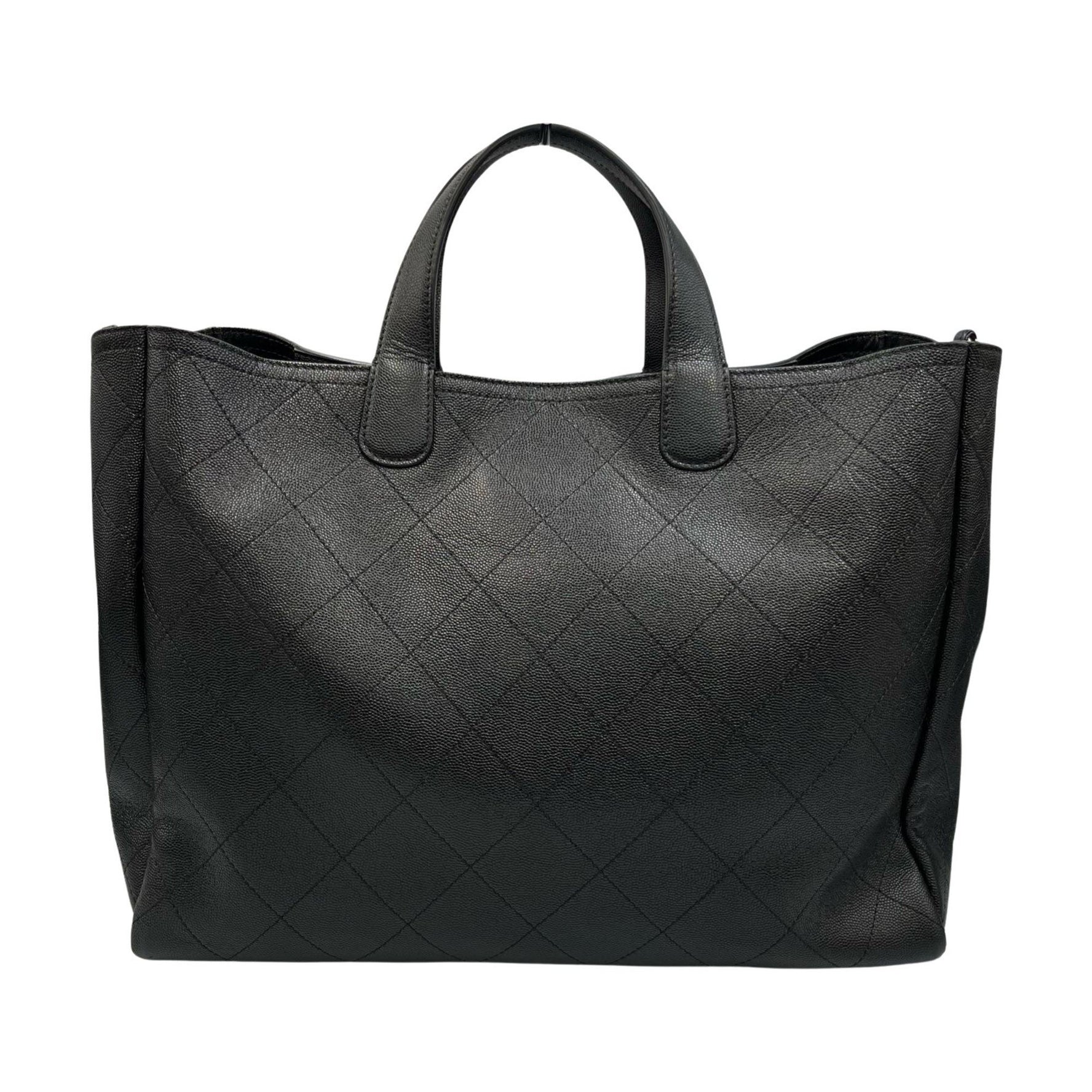 CHANEL Matelasse Large Tote Bag, Shopping Matte Caviar Leather