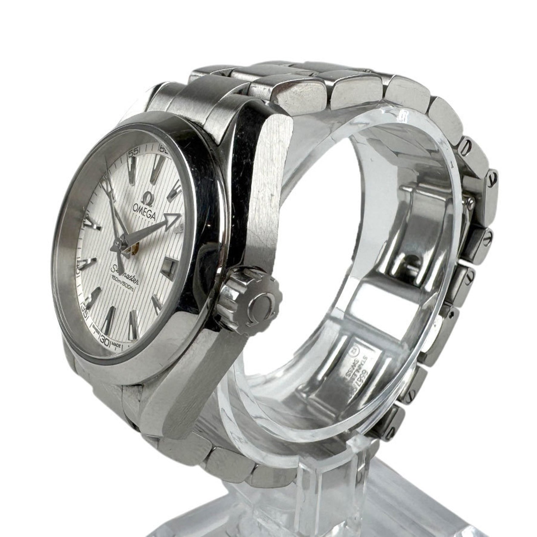 OMEGA Seamaster Aqua Terra Watch Stainless Steel Silver x White Ladies Quartz