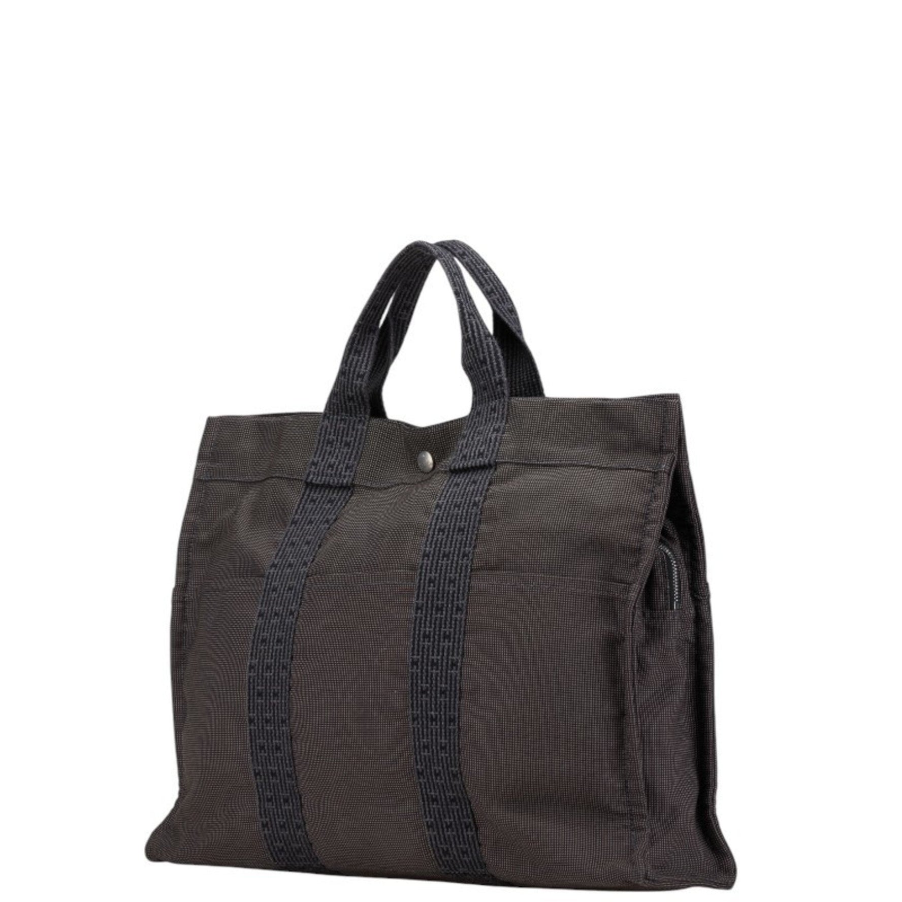 Hermes Air Line MM Tote Bag Grey Canvas Women's HERMES