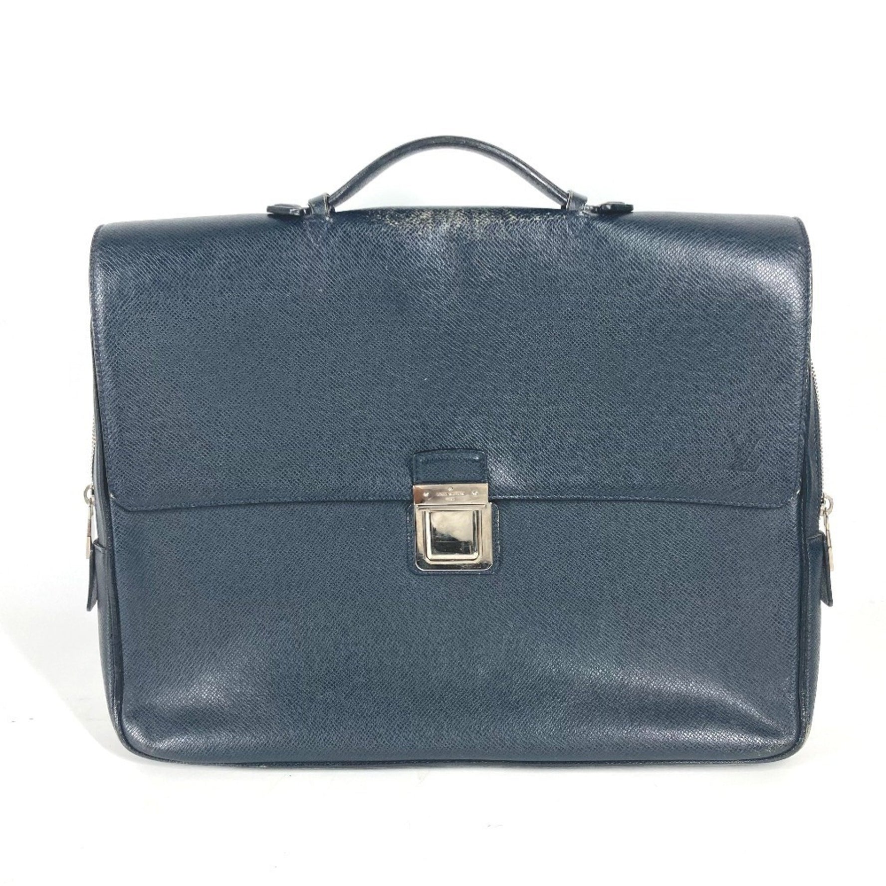Louis Vuitton Taiga Vasili PM Document Bag Briefcase Business Leather Men's Boreal Dark Navy