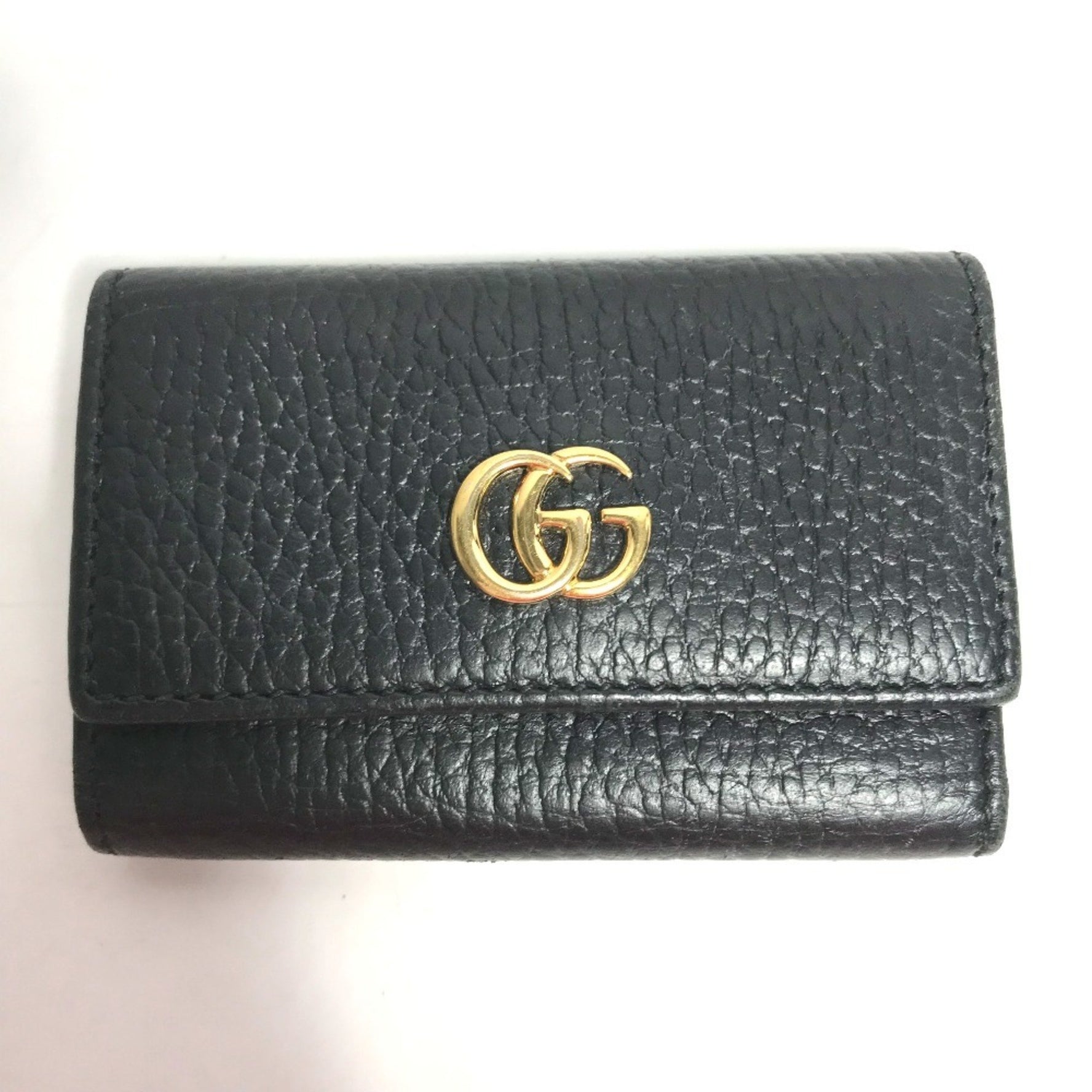 GUCCI GG Marmont Leather Key Case, Black