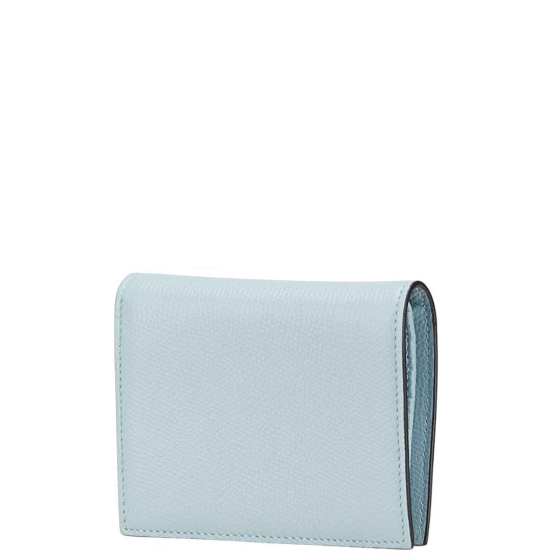 Valentino Garavani V Logo Signature Small Bifold Wallet Porcelain Blue Soft Grained Calfskin VALENTINO