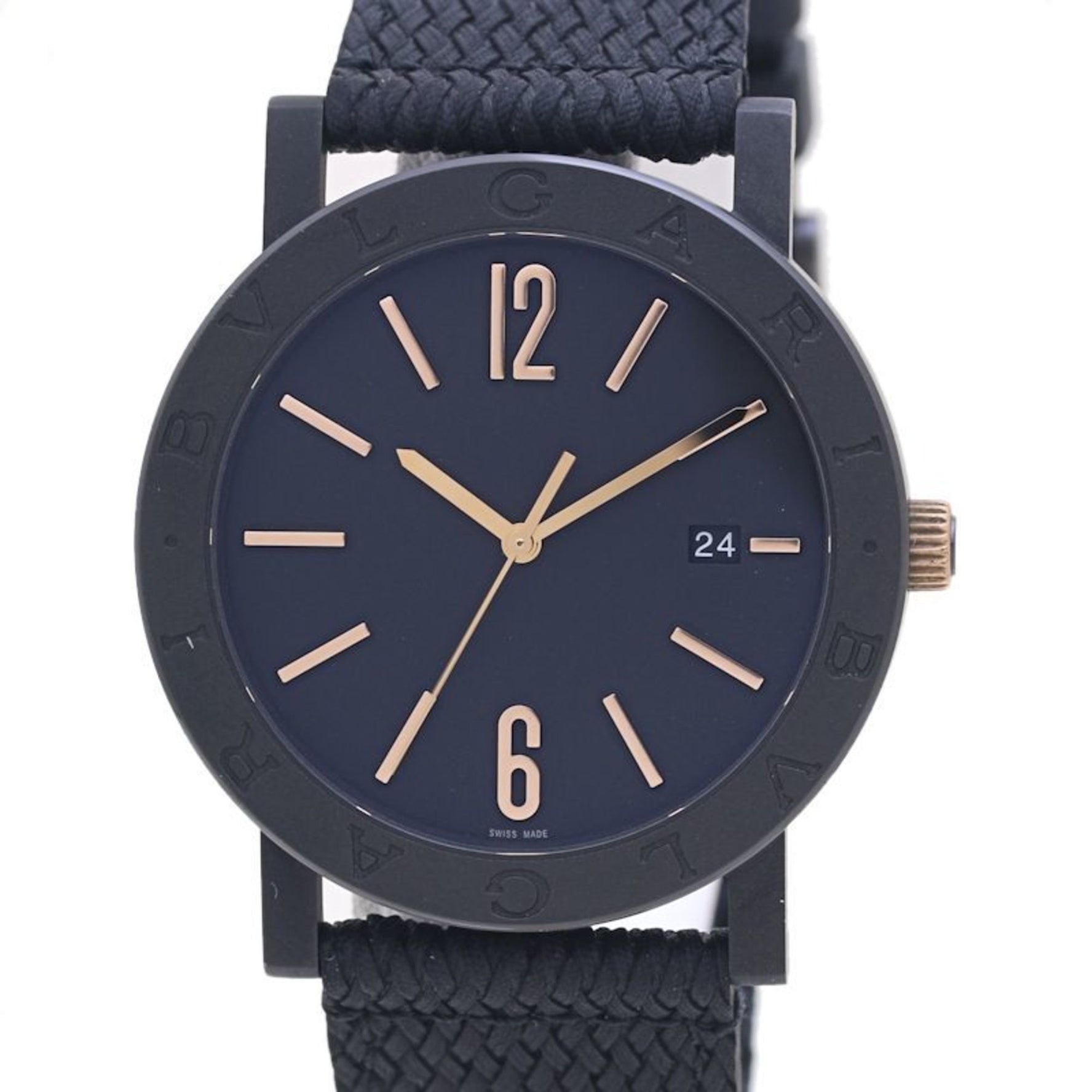 BVLGARI Solotempo Watch Stainless Steel x Rubber Wristwatch