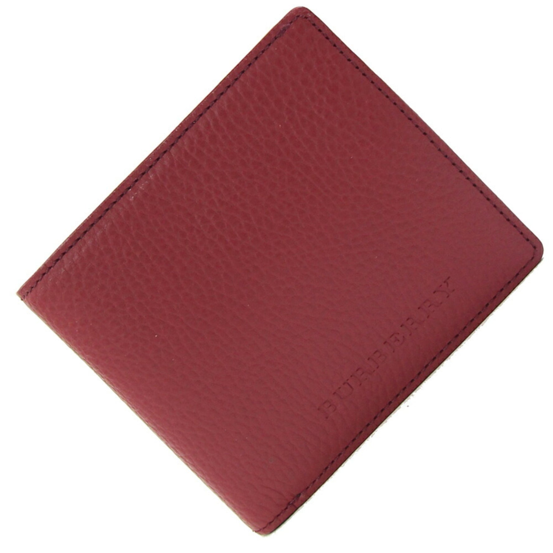 Burberry Compact Mini Small Bifold Wallet in Red Leather