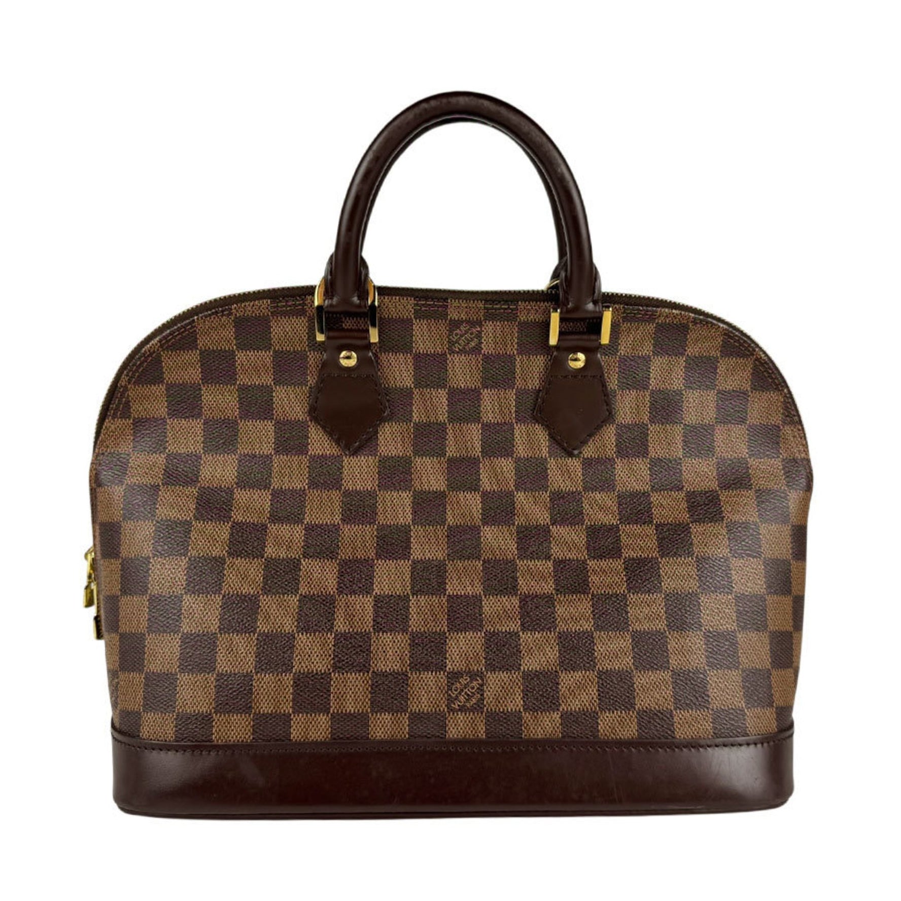 Louis Vuitton Damier Alma Handbag in Canvas and Ebene Leather, Women's, N51131 z6574