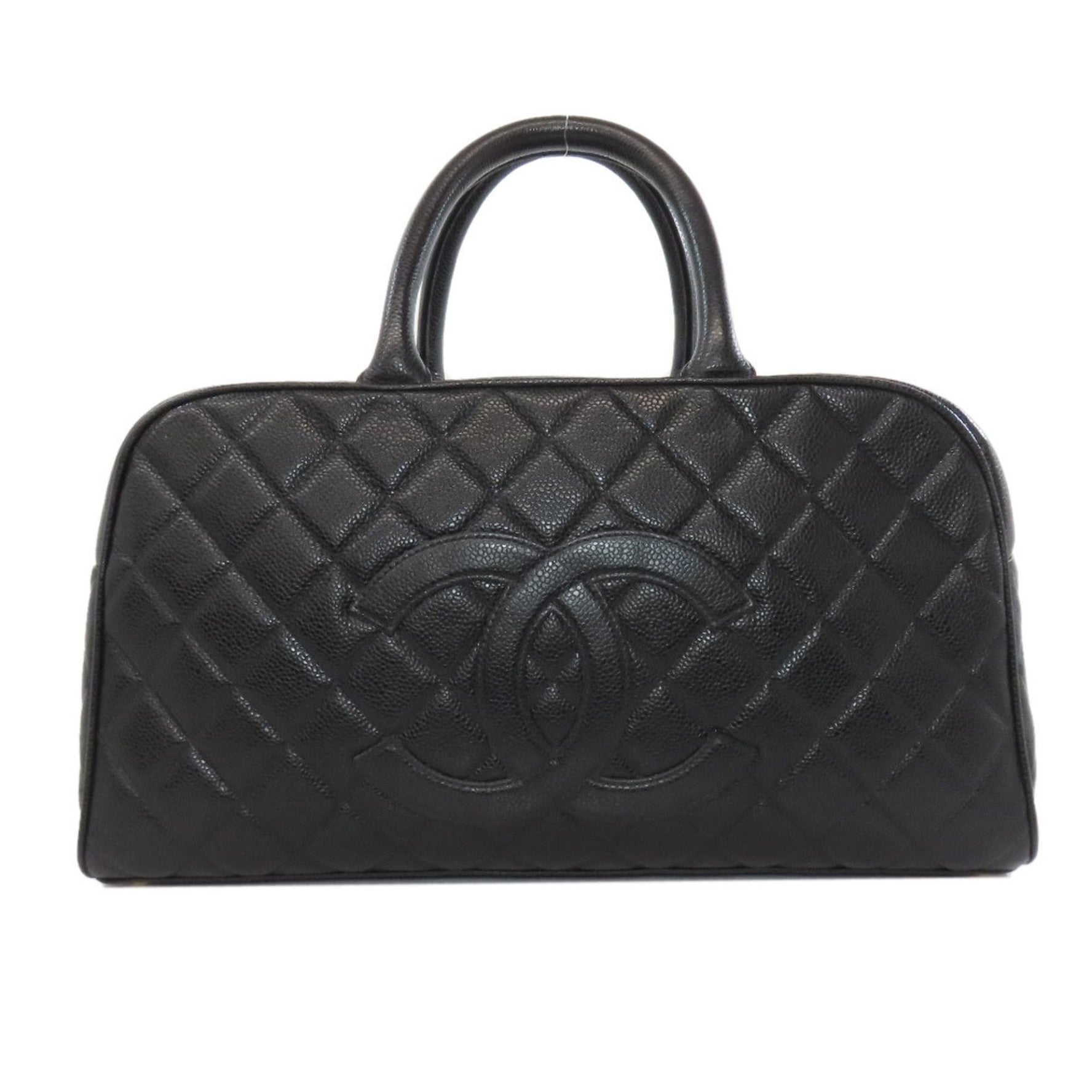 Chanel Matelasse Coco Mark Gold Hardware Boston Bag in Grained Calfskin