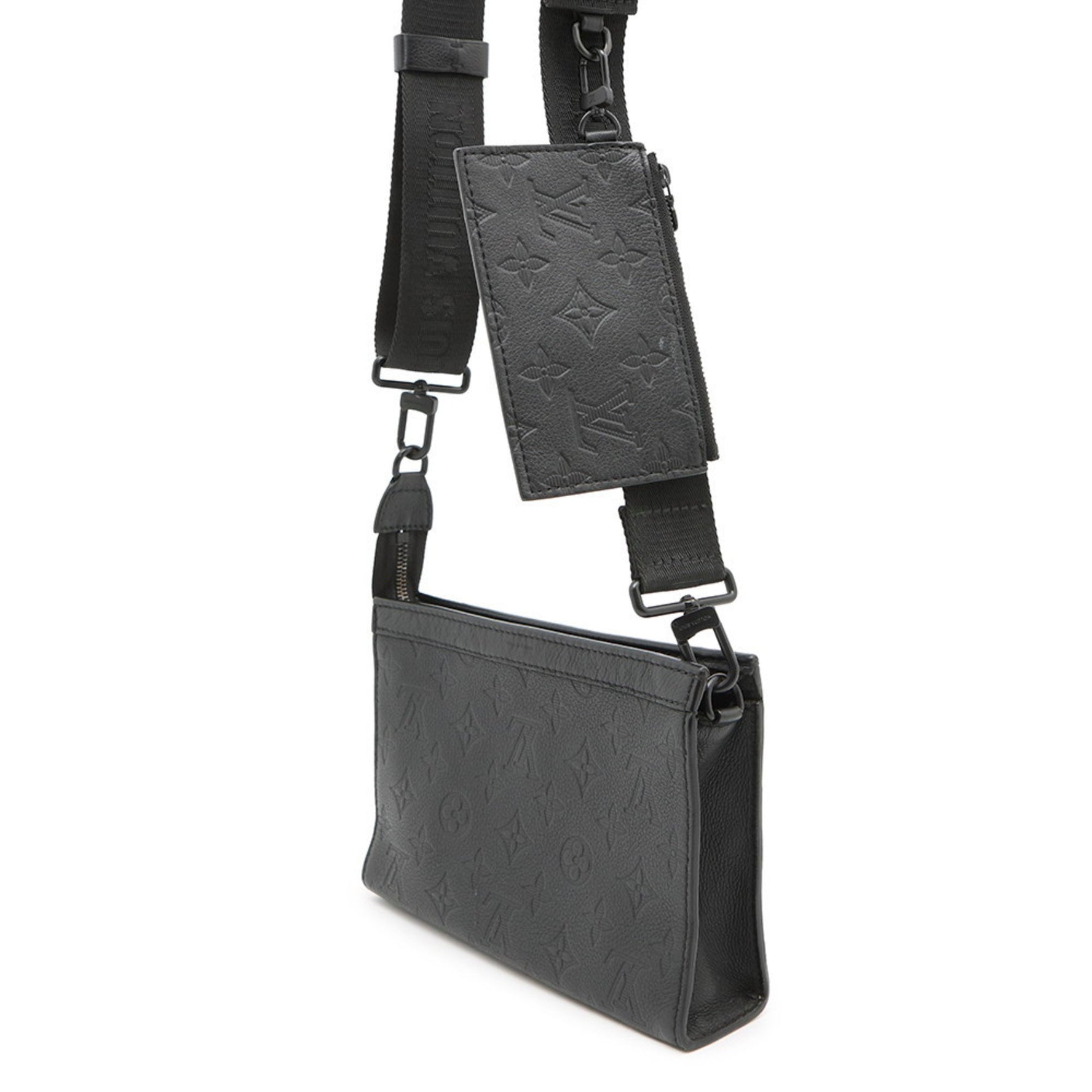 Louis Vuitton Monogram Shadow Gaston Wearable Wallet Shoulder Bag Black