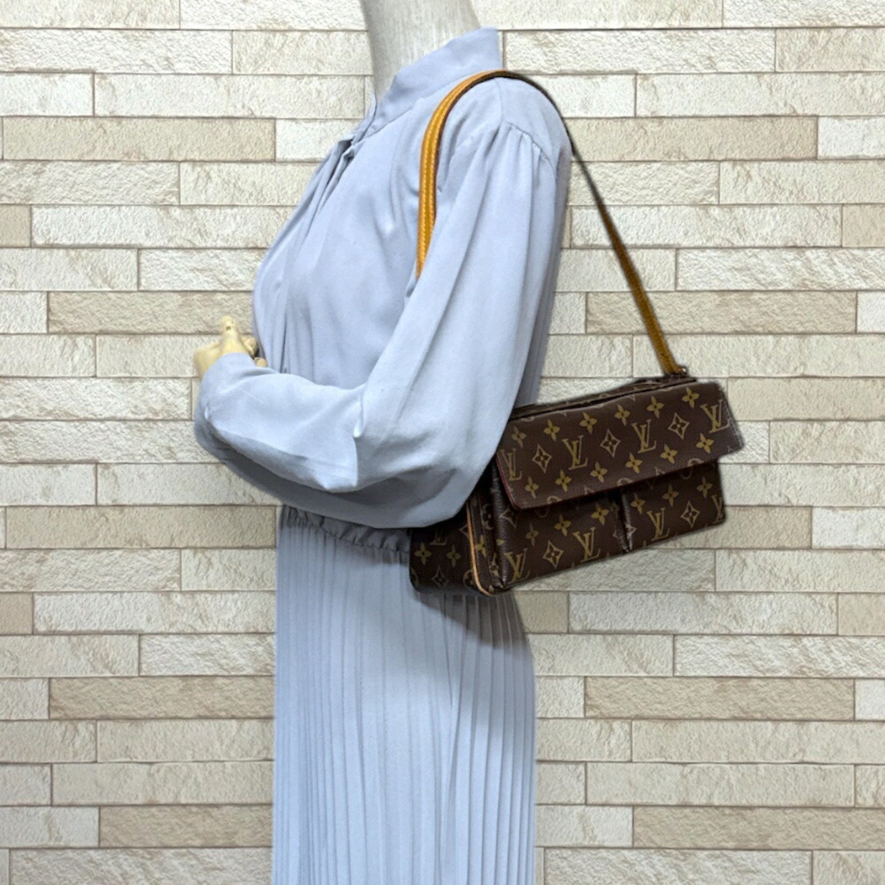 Louis Vuitton Vivacite MM Monogram Shoulder Bag Canvas M51164 Brown Women's LOUIS VUITTON