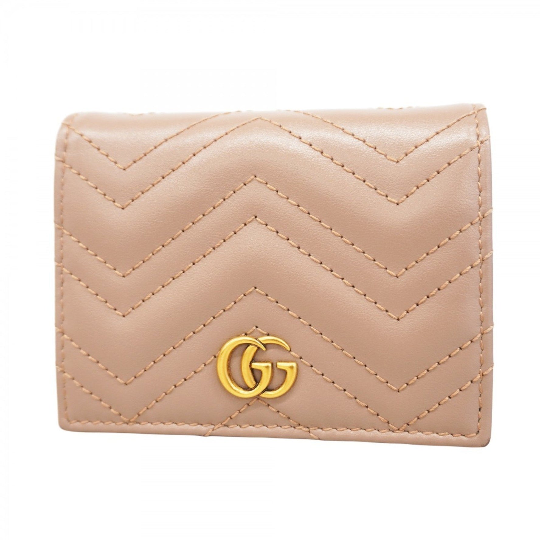 Gucci GG Marmont wallet 466492, leather, pink beige, women's