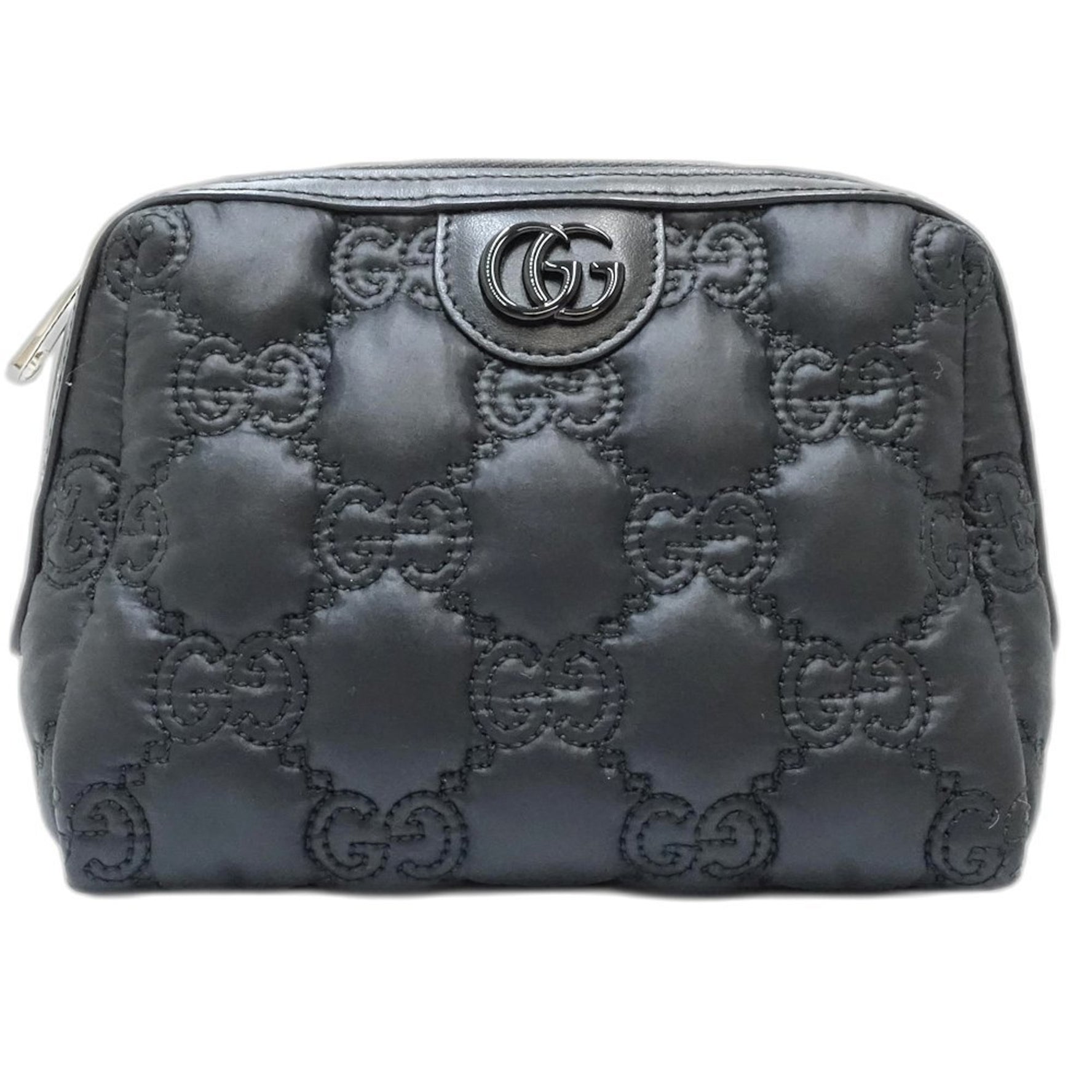 GUCCI GG Quilted Tick Pouch Bag in Nylon and Leather