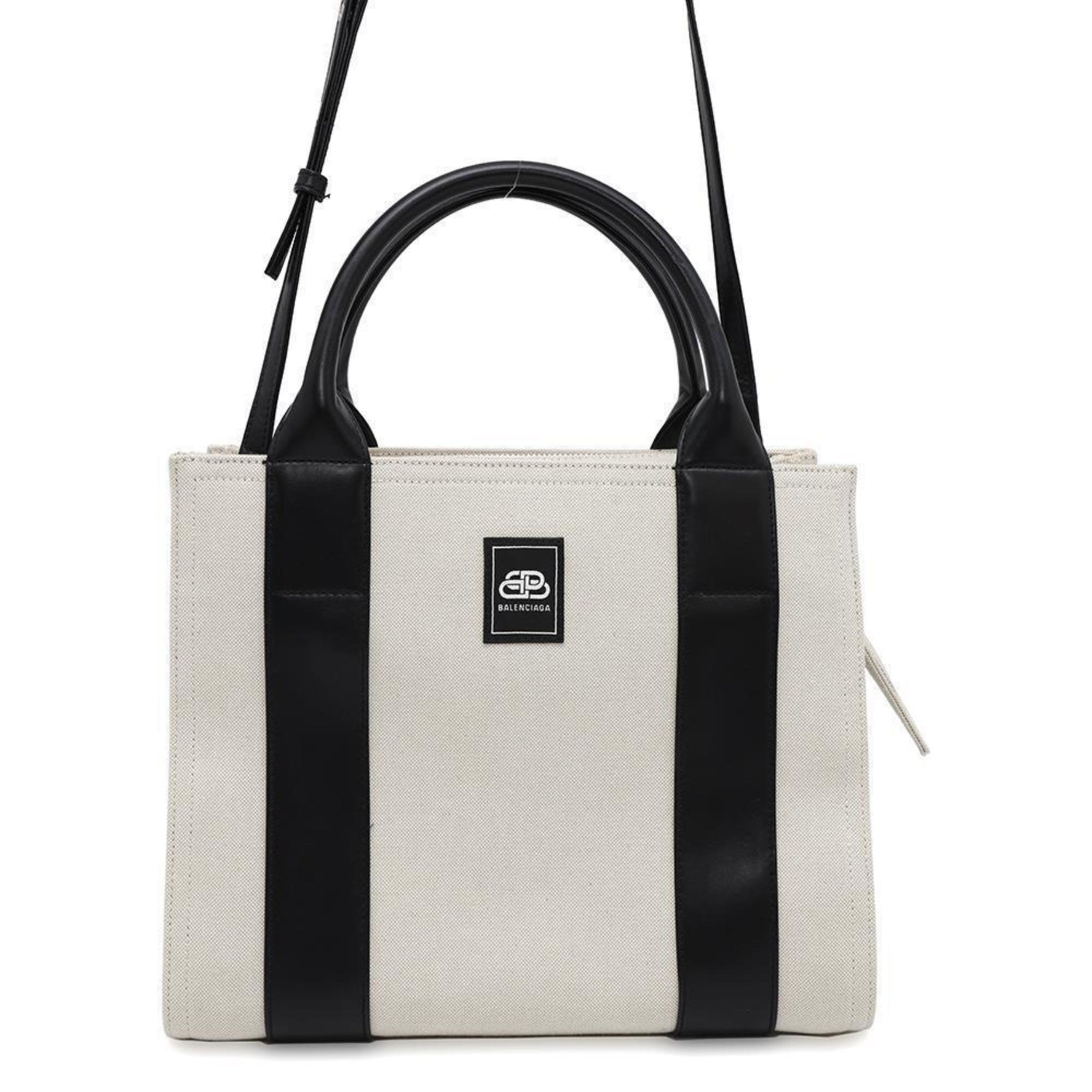 Balenciaga Tote Bag Trade S Canvas Leather BALENCIAGA Hand Shoulder Black