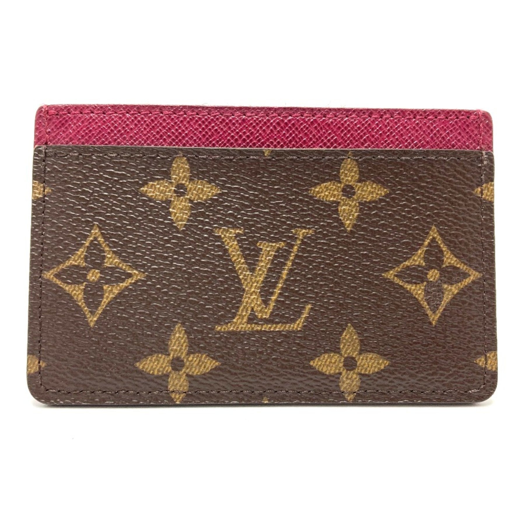 Louis Vuitton Monogram Pass holder Card Case Fuchsia