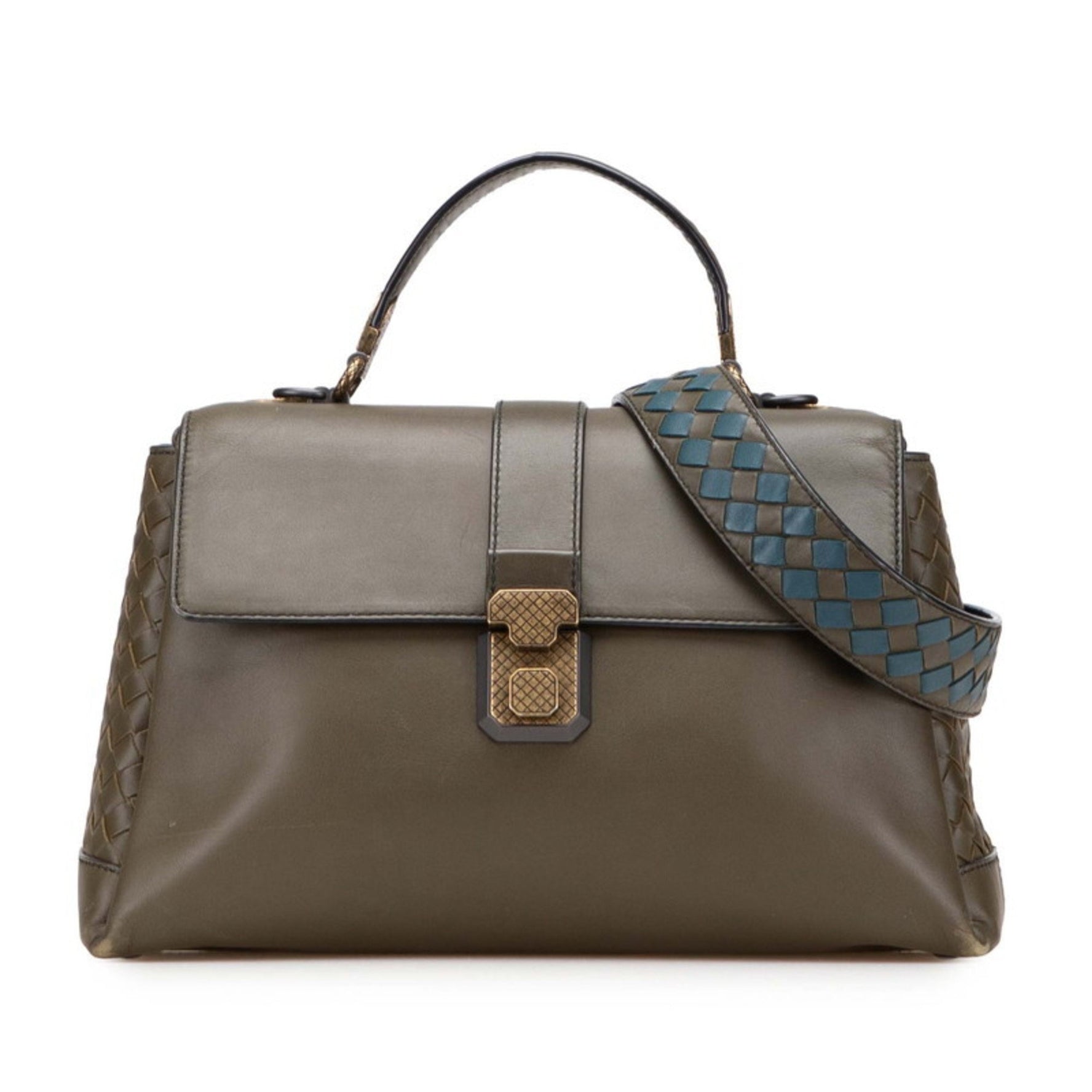 Bottega Veneta Intrecciato Piazza Handbag/Shoulder Bag, Leather