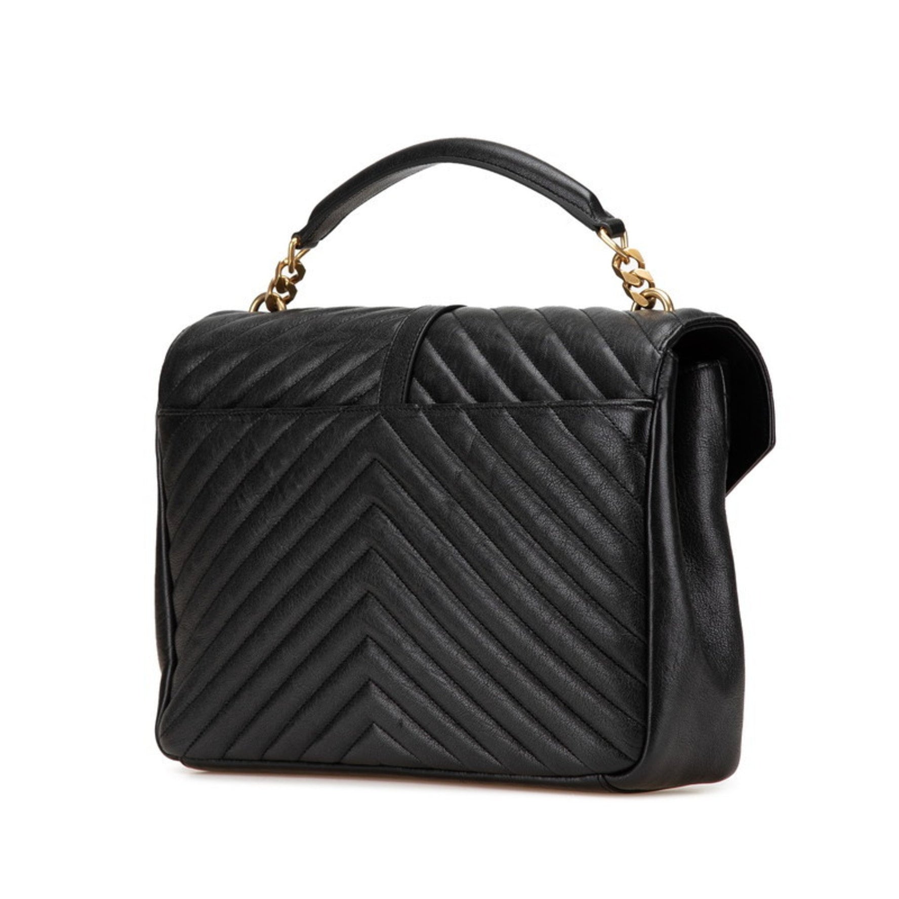 Saint Laurent YSL Monogram V-Stitch Handbag/Shoulder Bag, Leather, SAINT LAURENT