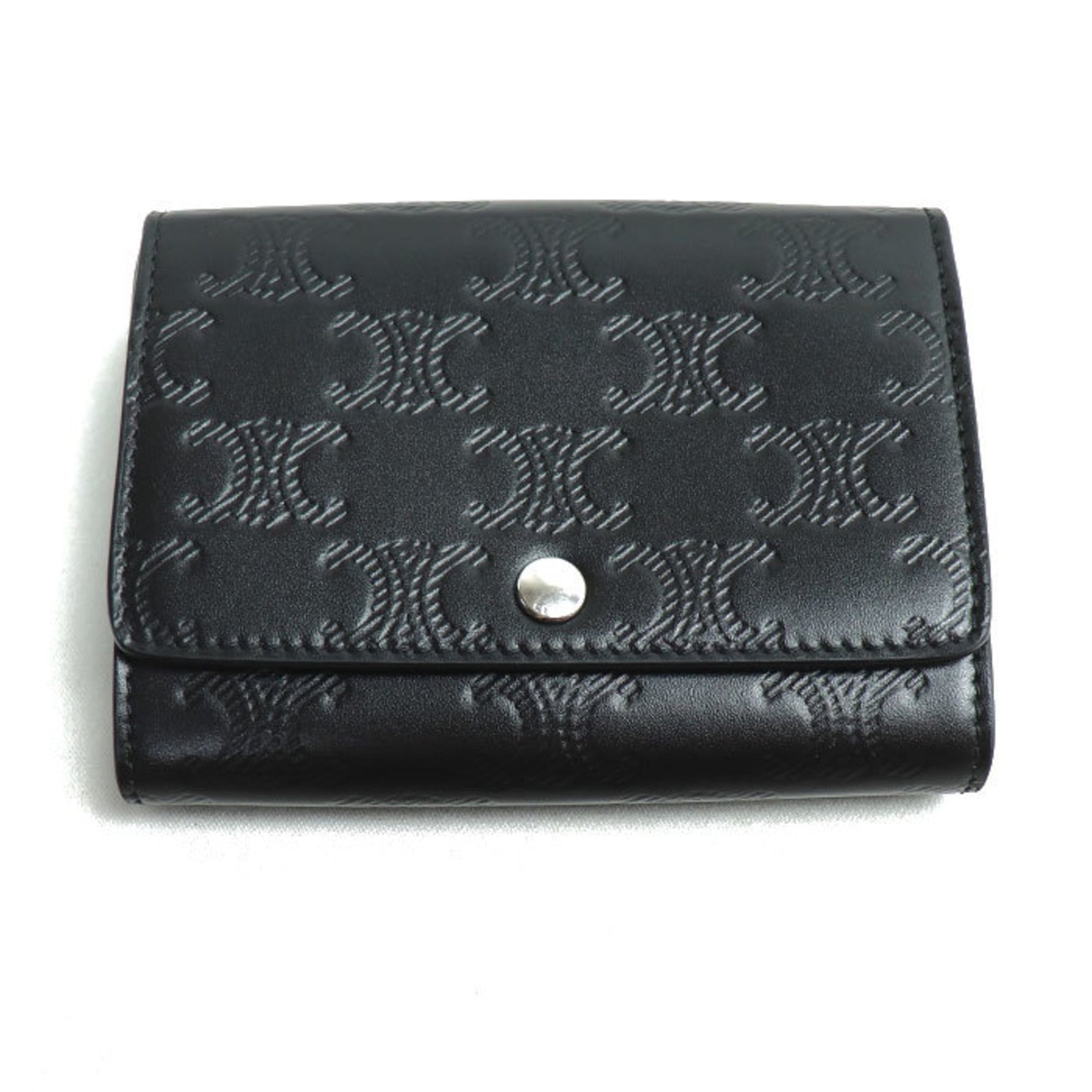 CELINE Triomphe Embossed Card Holder, Unisex