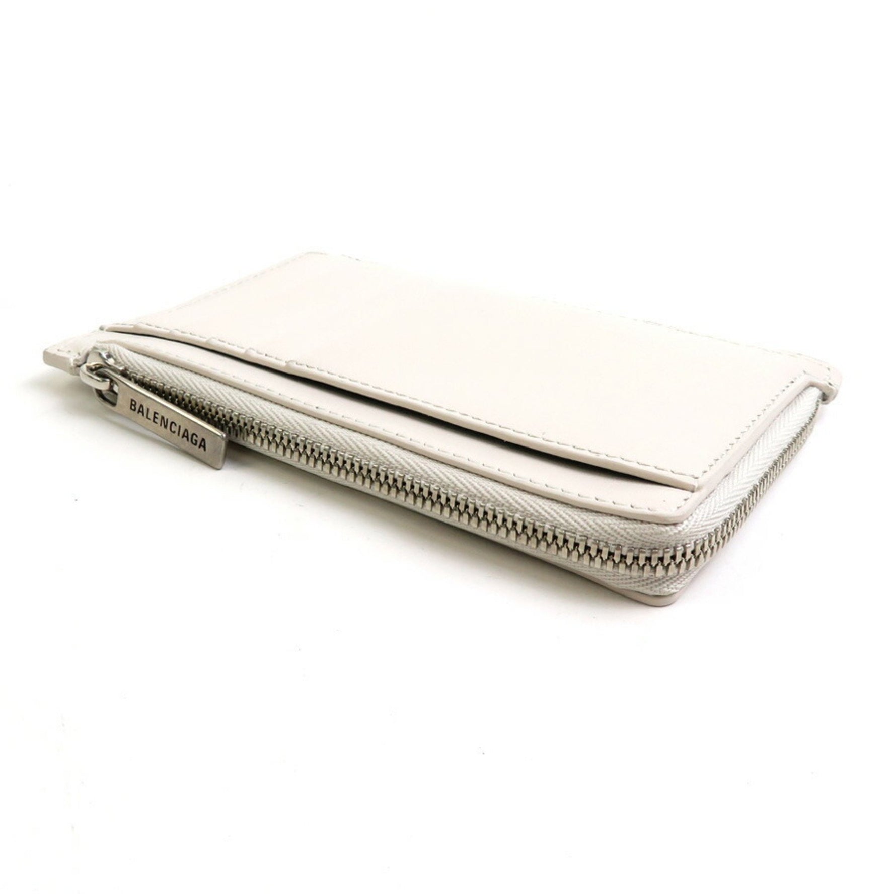 BALENCIAGA Coin Case Leather Ivory Unisex