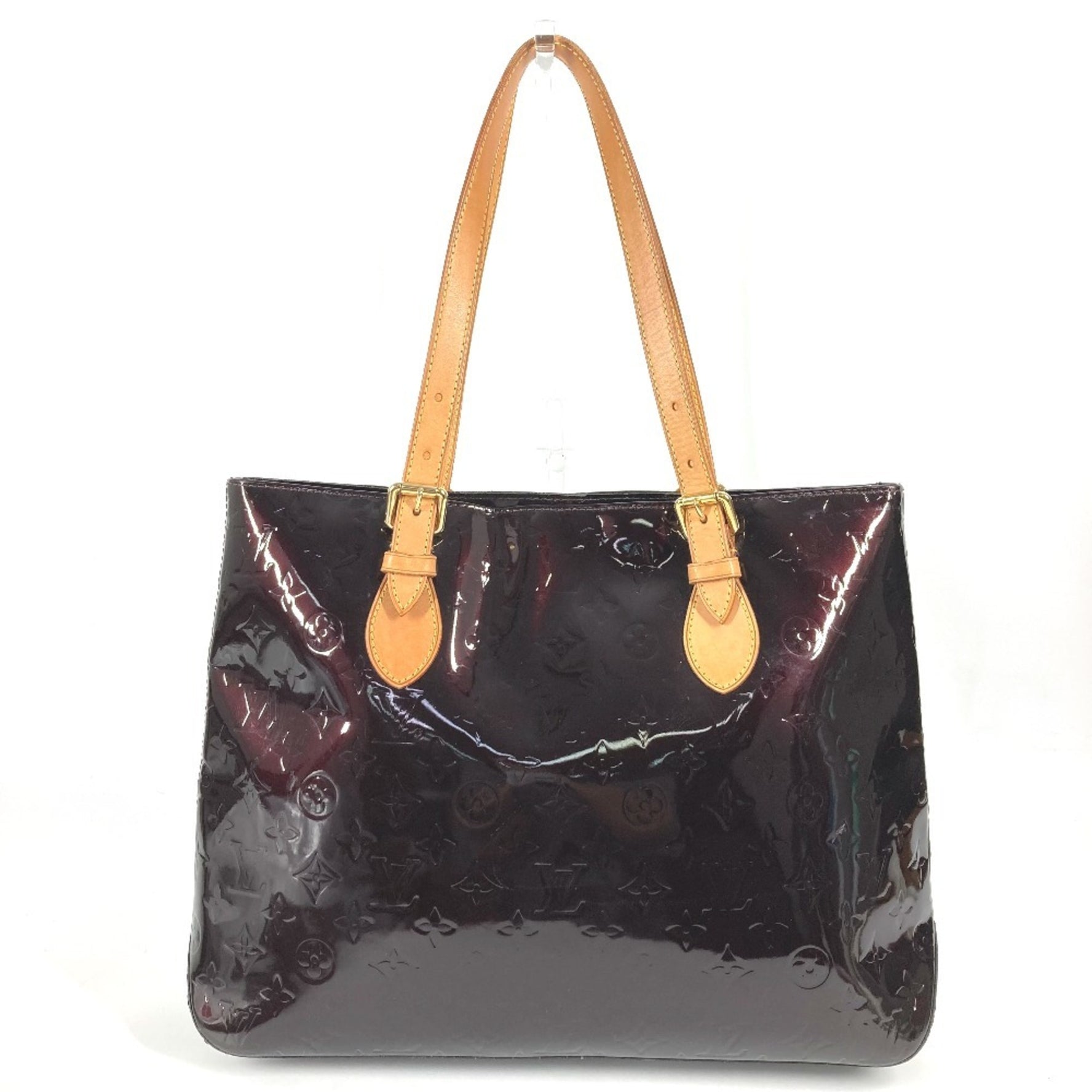 Louis Vuitton Monogram Vernis Brentwood Tote Bag, Shoulder Blurred, Canvas, Amaranth, Purple