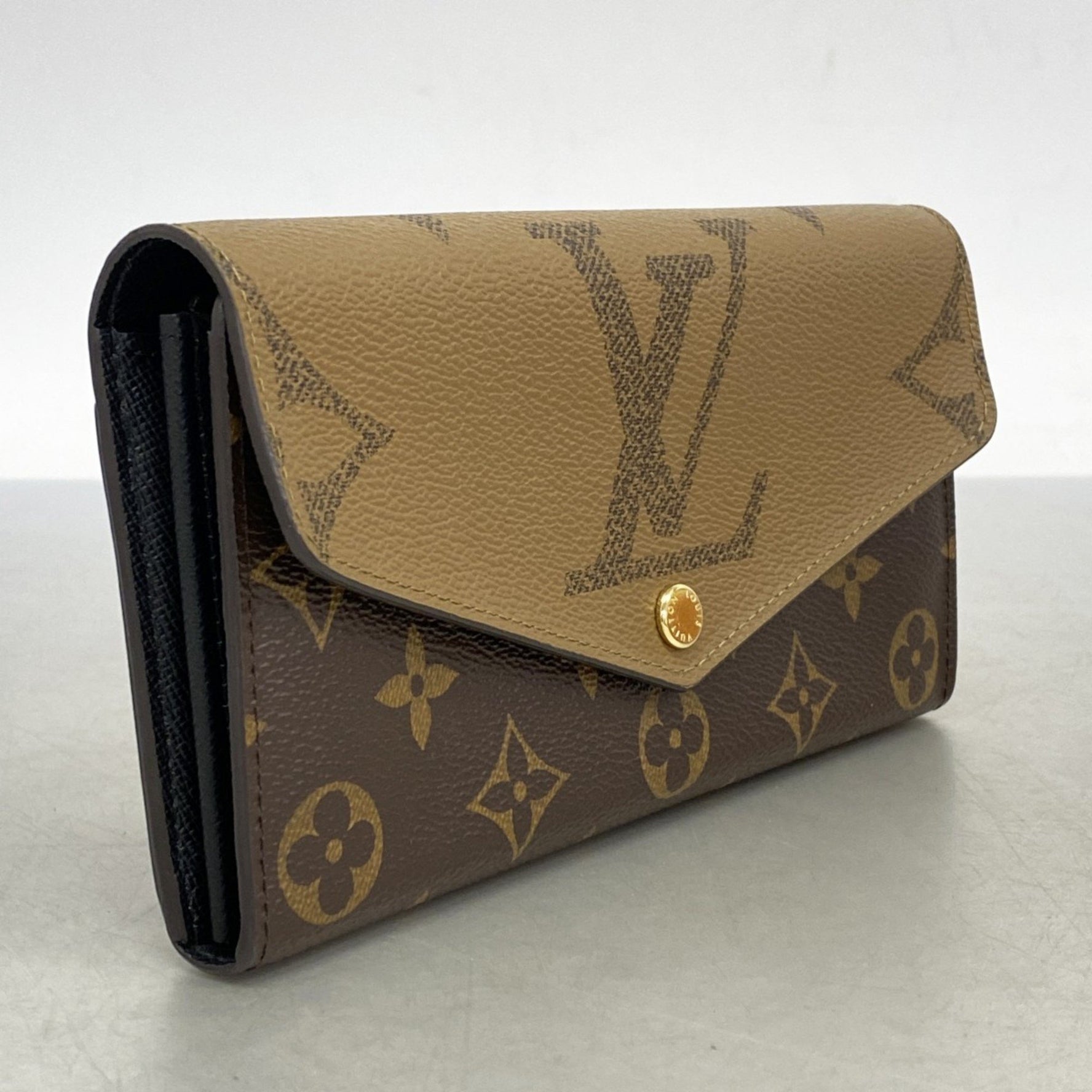 Louis Vuitton Monogram Giant Reverse Long Wallet, Portefeuille Sarah M80726, Brown, Women's, P1155372