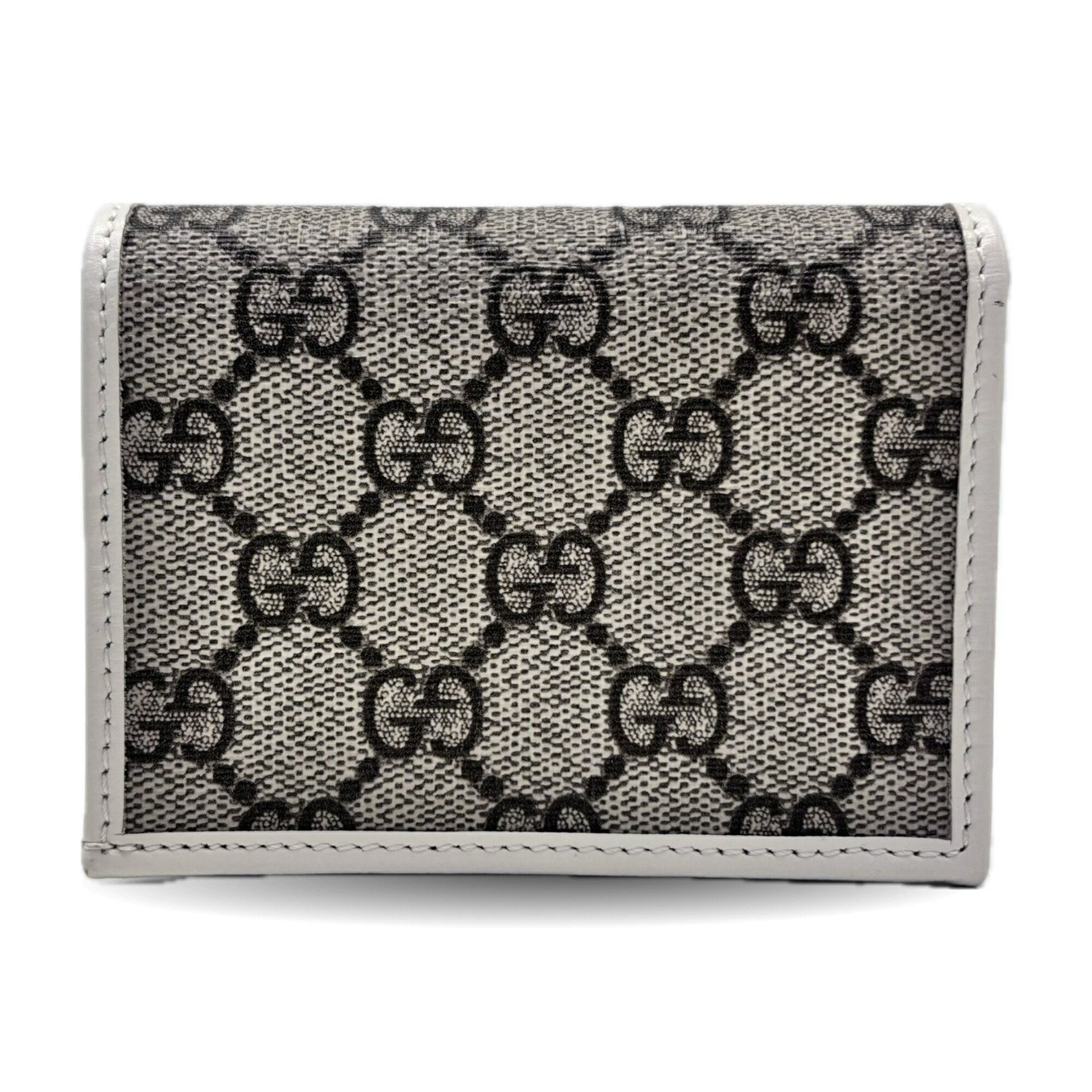 Gucci Business Card Holder/Card Case Wallet GG Supreme Horsebit 1955 Leather Bi-fold