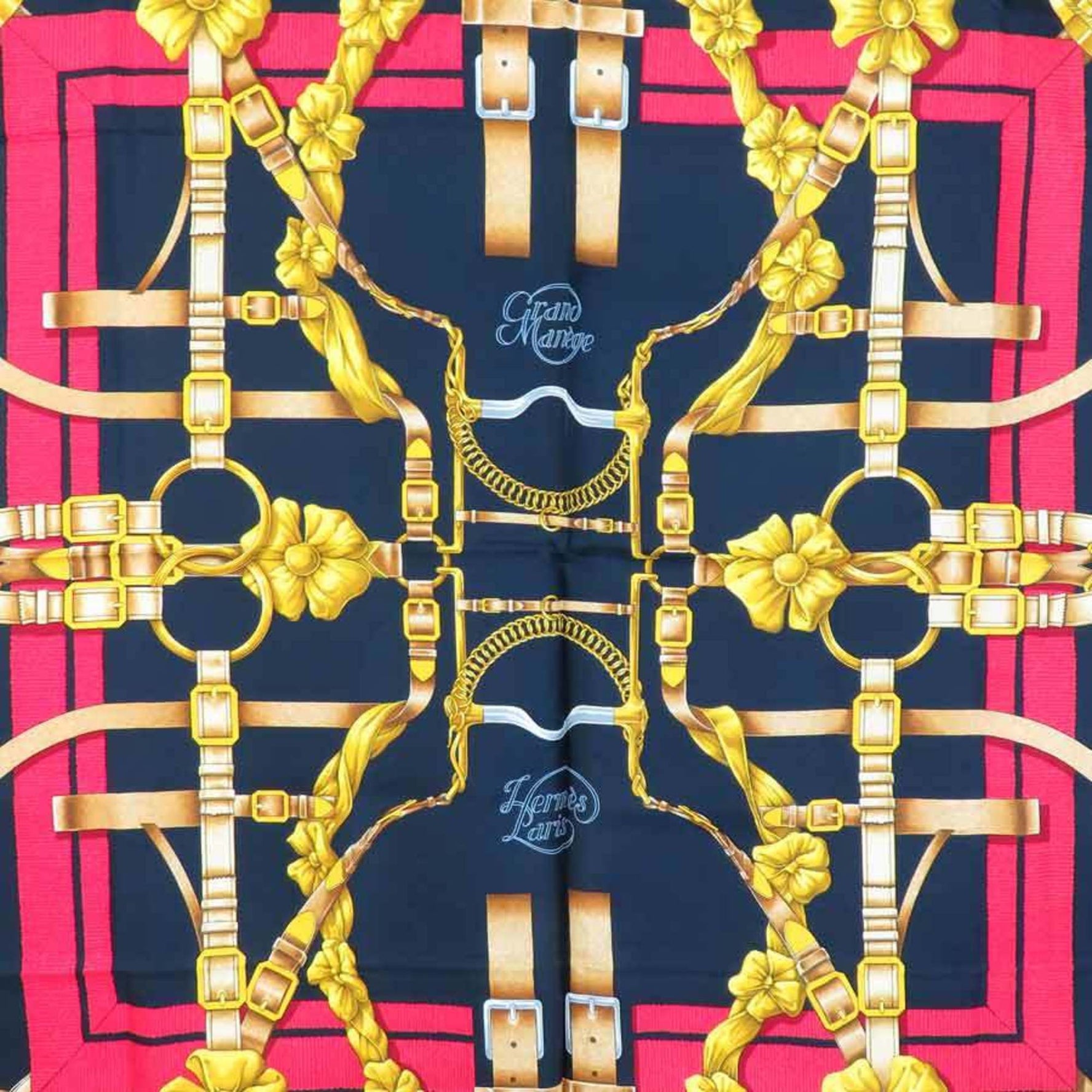Hermes HERMES Scarf/Muffler Carre 90 Crano Manege Silk Black Multicolor Women's e59985j