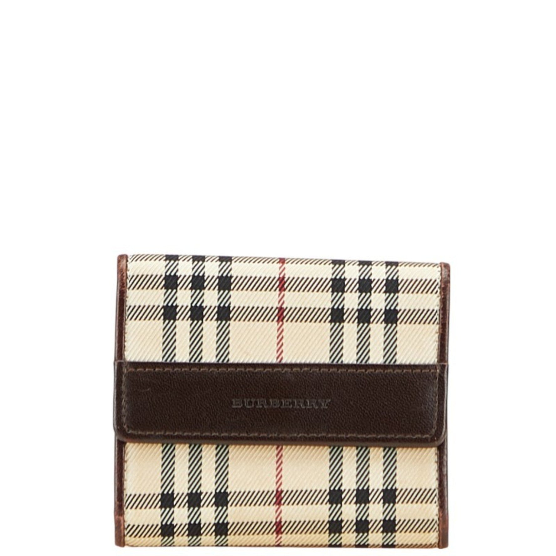 Burberry Nova Check Bifold Wallet in Beige and Brown Canvas Leather