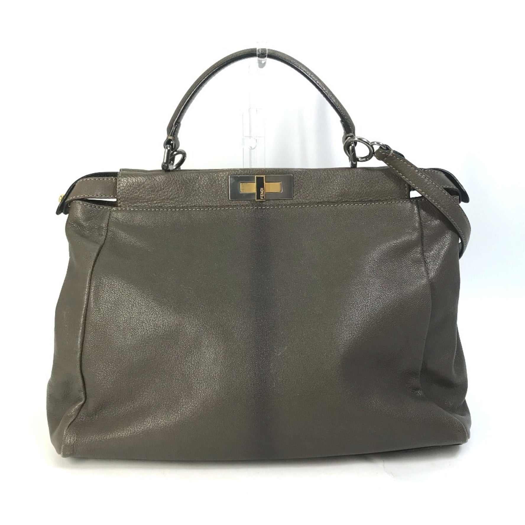 FENDI Peekaboo Large Tote Bag with Zucca Pattern Interior, Shoulder Bag/Handbag, Leather