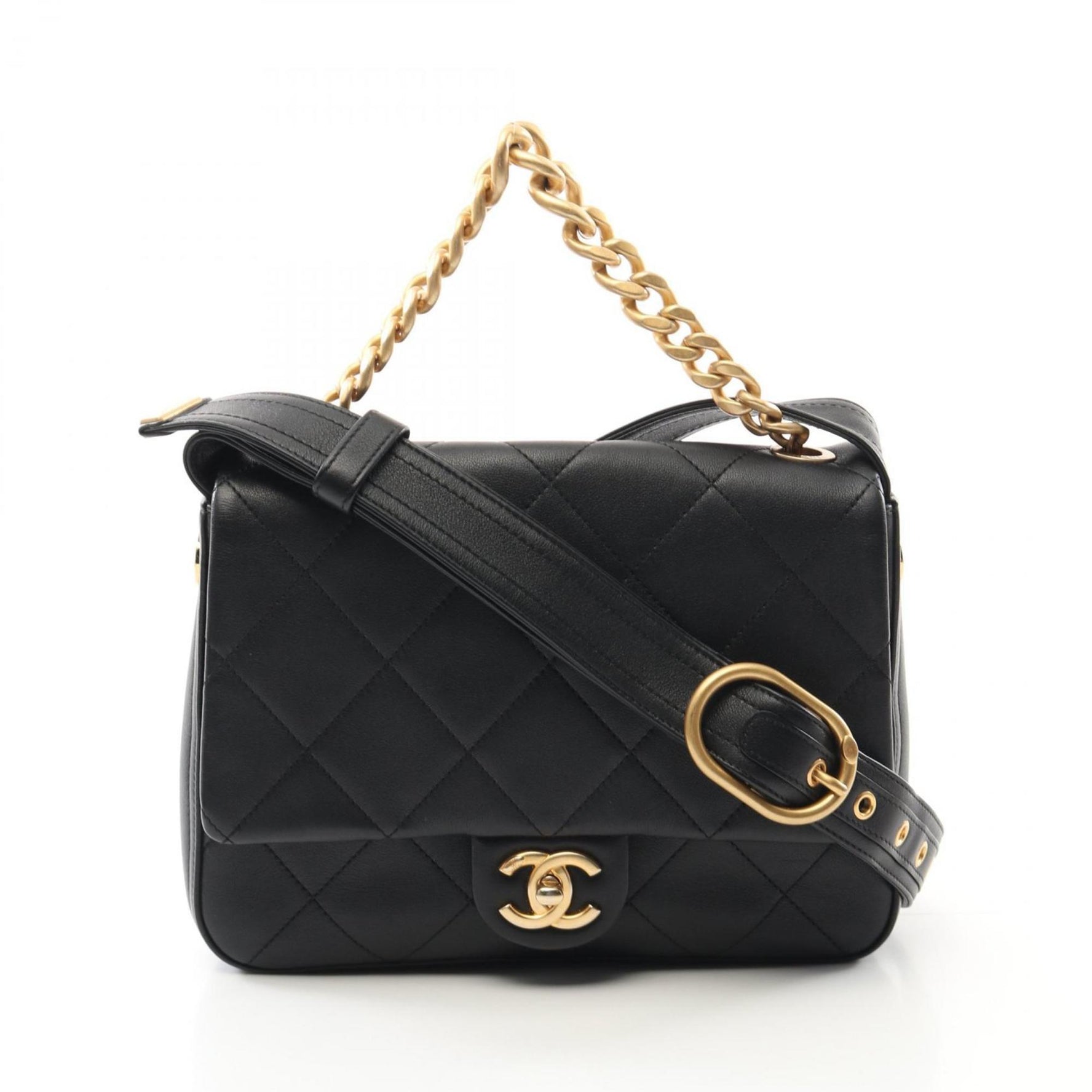 CHANEL Matelasse Shoulder Bag Lambskin (Sheepskin) Women's Black