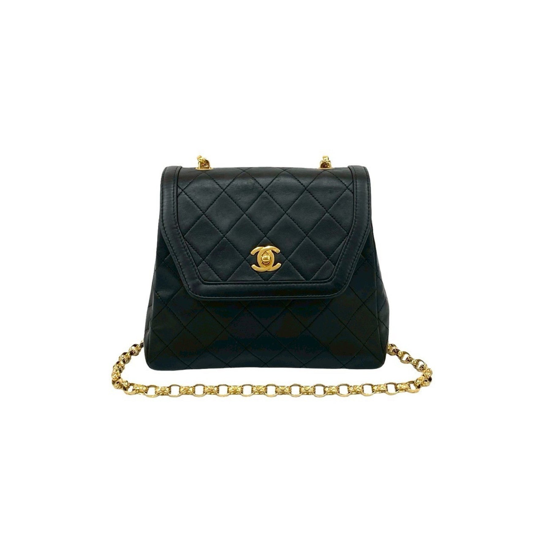 Seal No. 0 CHANEL Matelasse Coco Lambskin Leather Chain Shoulder Bag Pochette