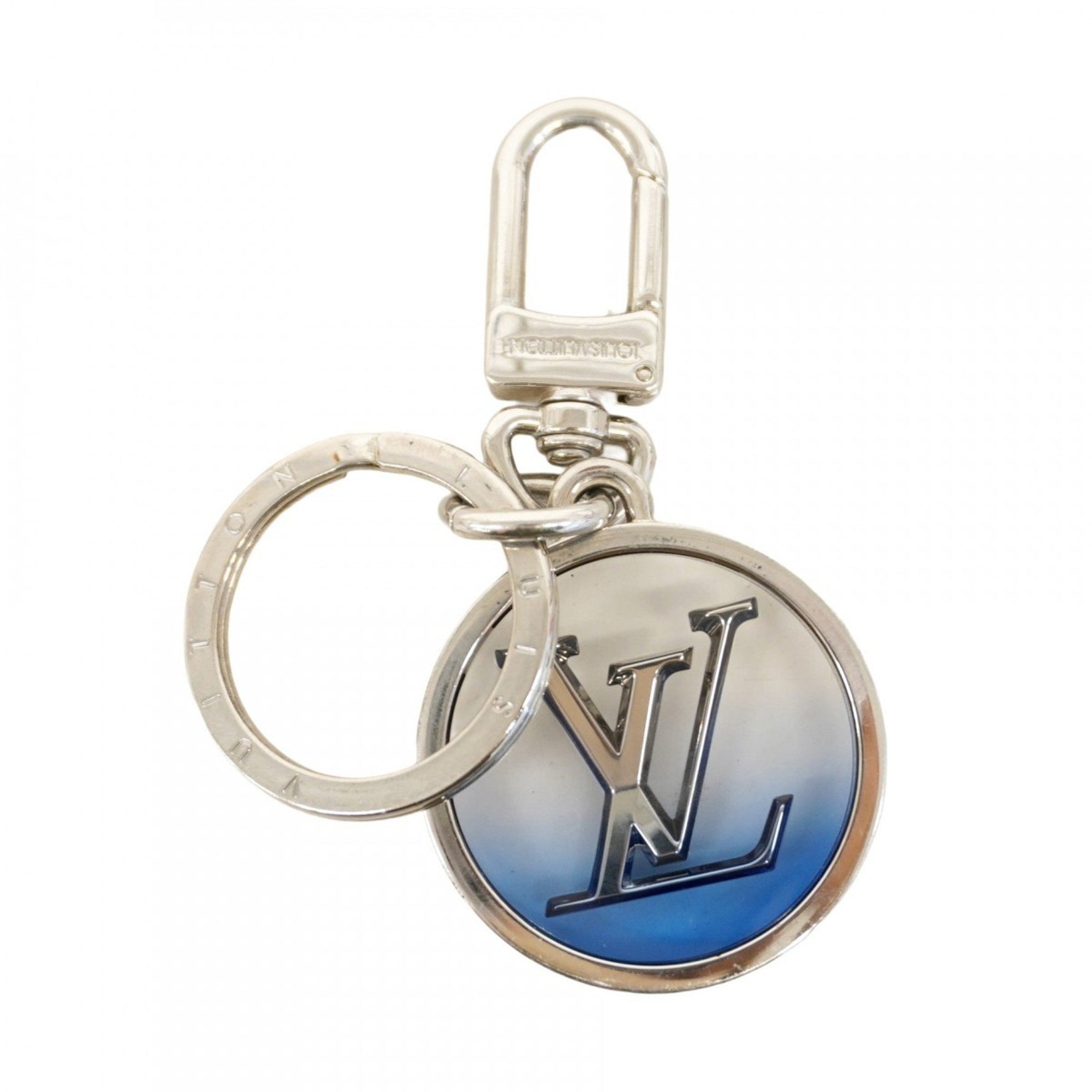 Louis Vuitton Porte-Claire Inclusion Keychain M69852 Blue Silver Men's P1181860