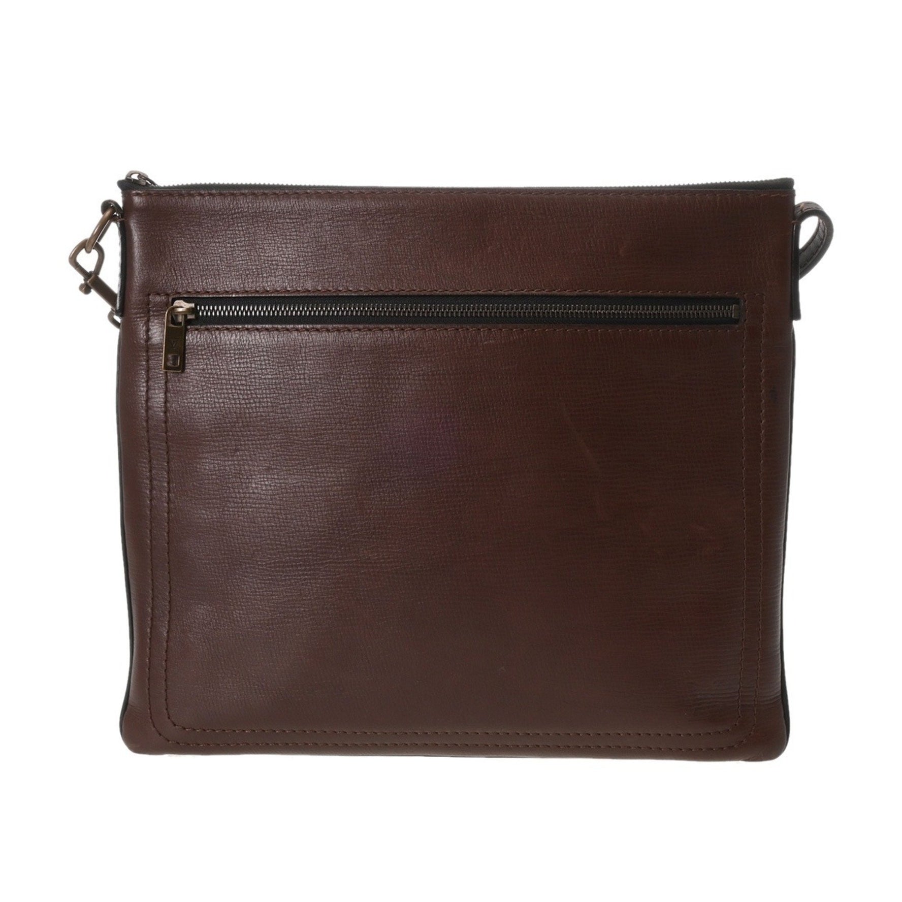 LOUIS VUITTON Utah Sac Plat Cafe Leather Shoulder Bag, B Rank, Pre-owned, Ginzo