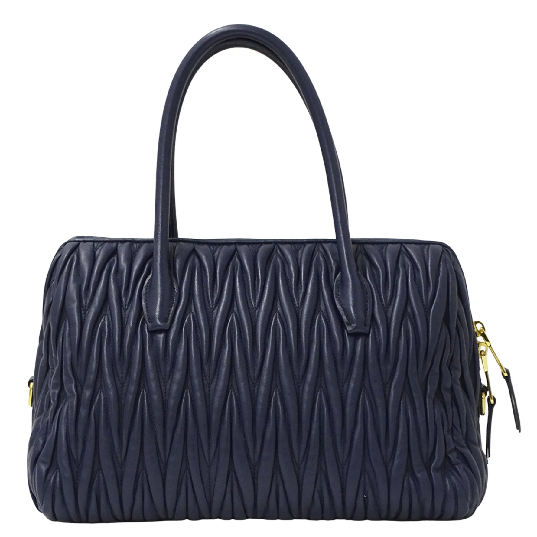 Miu MIUMIU Bag Brand Handbag Shoulder Matelasse Leather Navy Blue