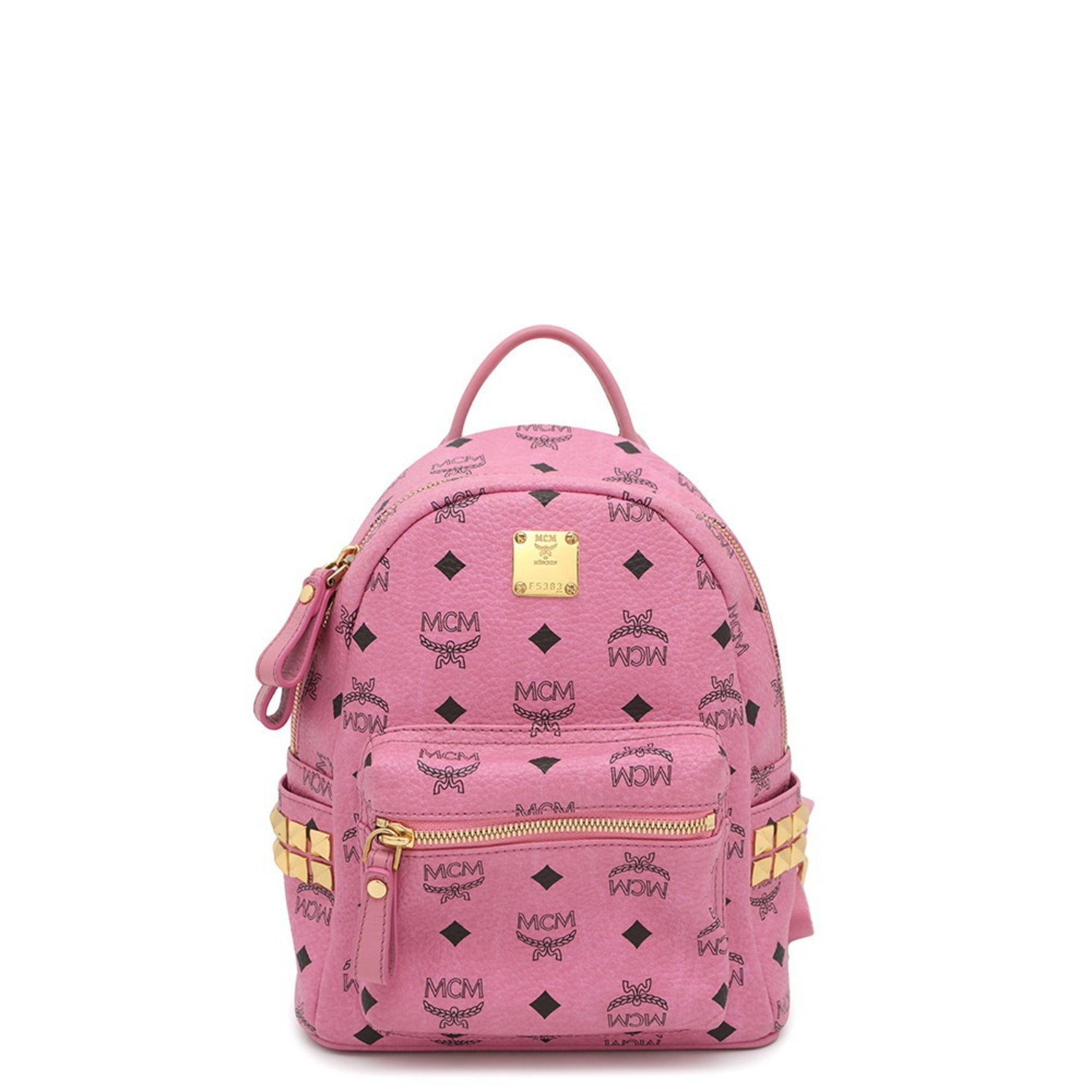 MCM Backpack in Visetos with Side Studs and Leather