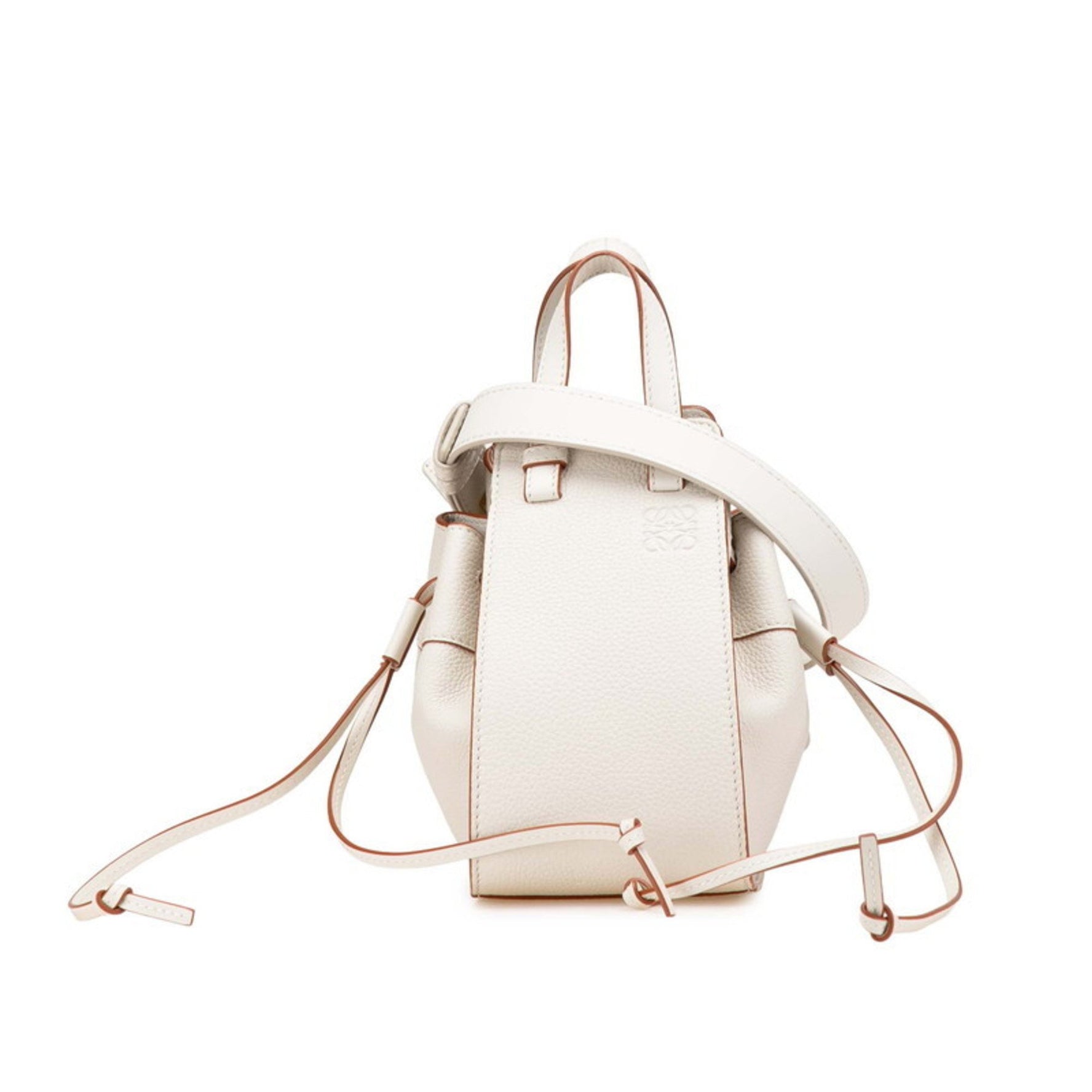 LOEWE Anagram Hammock Mini Handbag/Shoulder Bag, 2-Way, White Leather, Women's