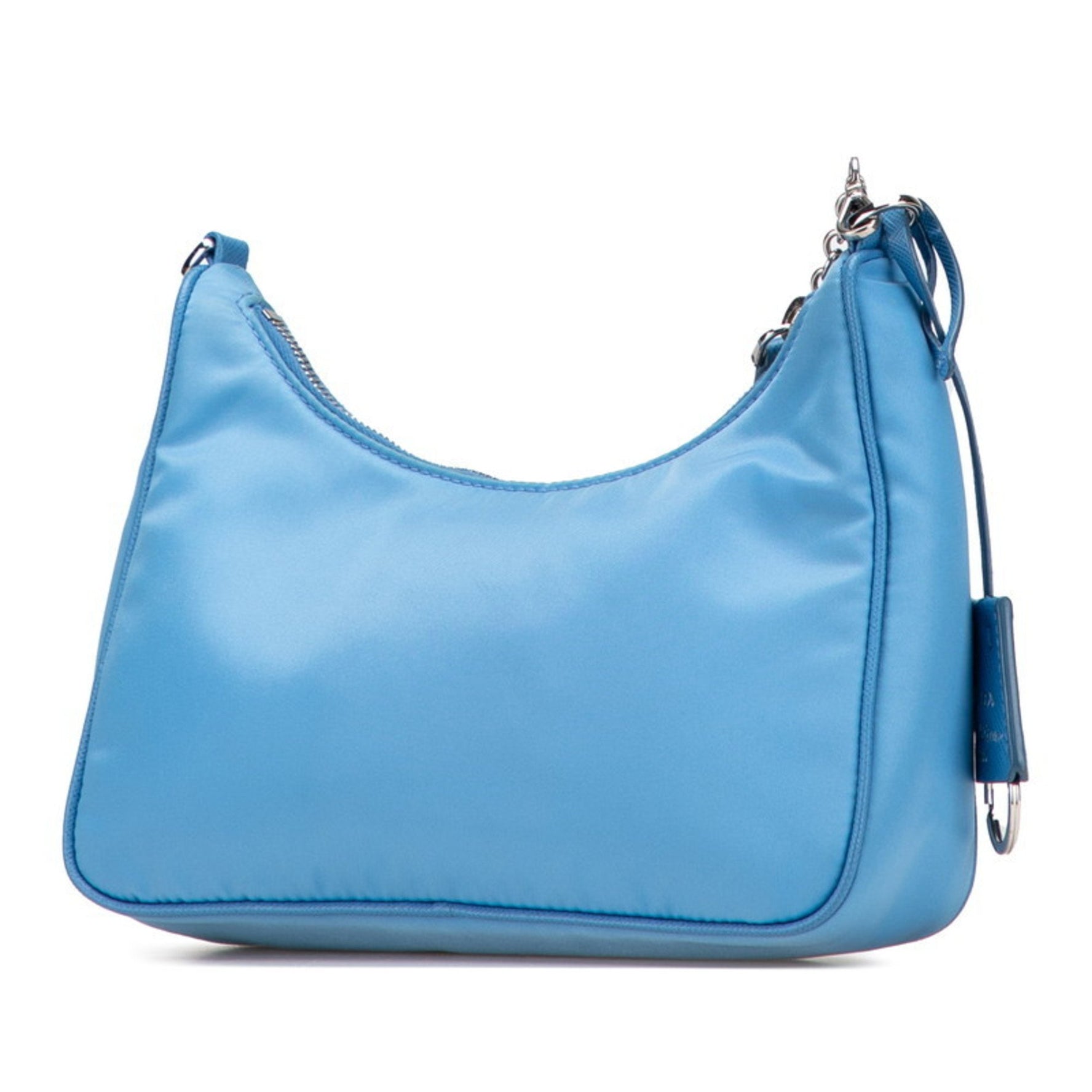 Prada Triangle Logo Plate Re-Edition 2005 Handbag/Shoulder Bag, Light Blue Nylon