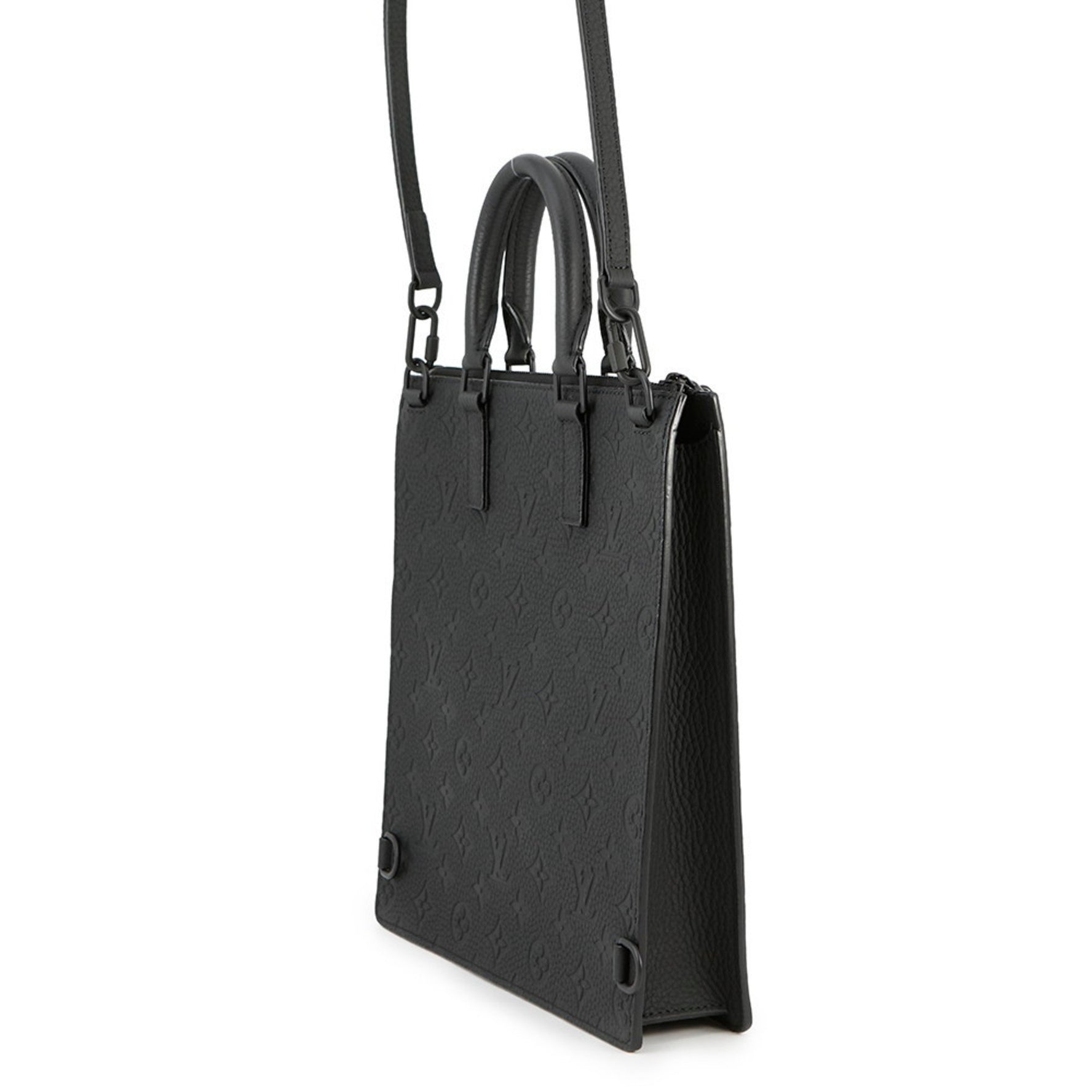 Louis Vuitton Monogram Taurillon Sac Plat Handbag M55924 LOUIS VUITTON Black