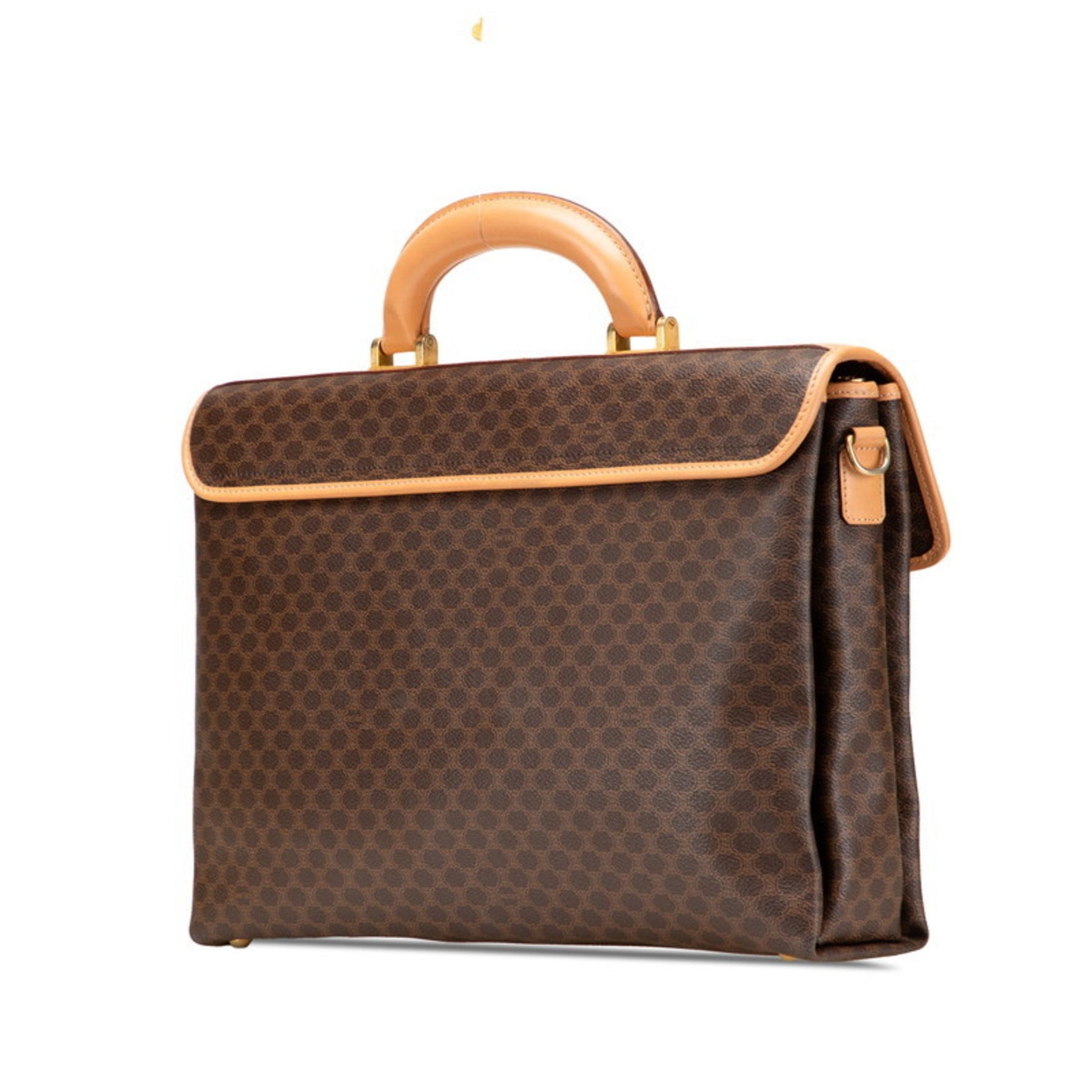 Celine Macadam Business Bag, Briefcase/Shoulder 2-Way, Brown PVC and Leather, Men's, CELINE