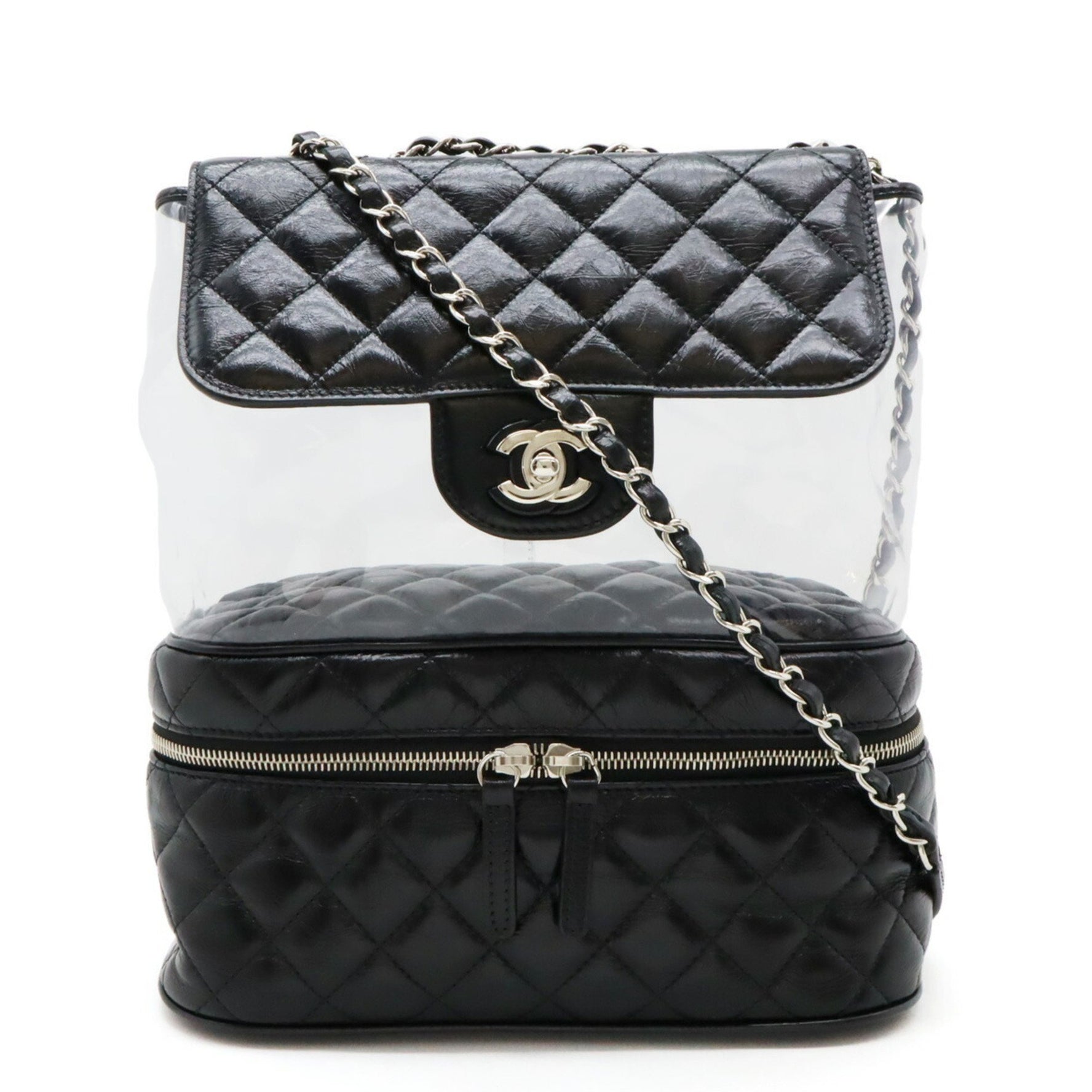 CHANEL Matelasse Coco Mark Chain Shoulder Bag Leather Vinyl