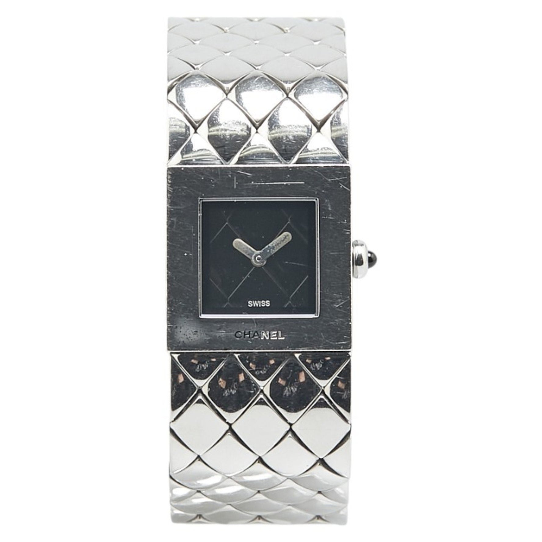 Chanel Matelasse Watch Quartz Black Dial Stainless Steel Women's CHANEL