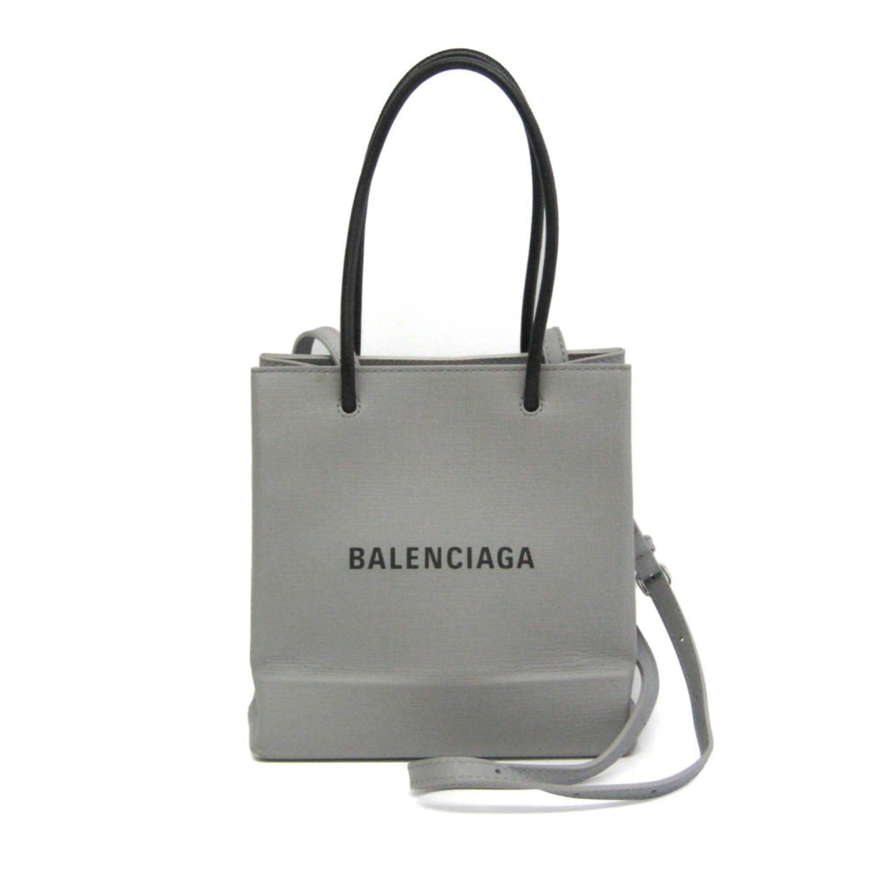 Balenciaga Shopping Tote XXS Women,Men Leather Handbag,Shoulder Bag Gray