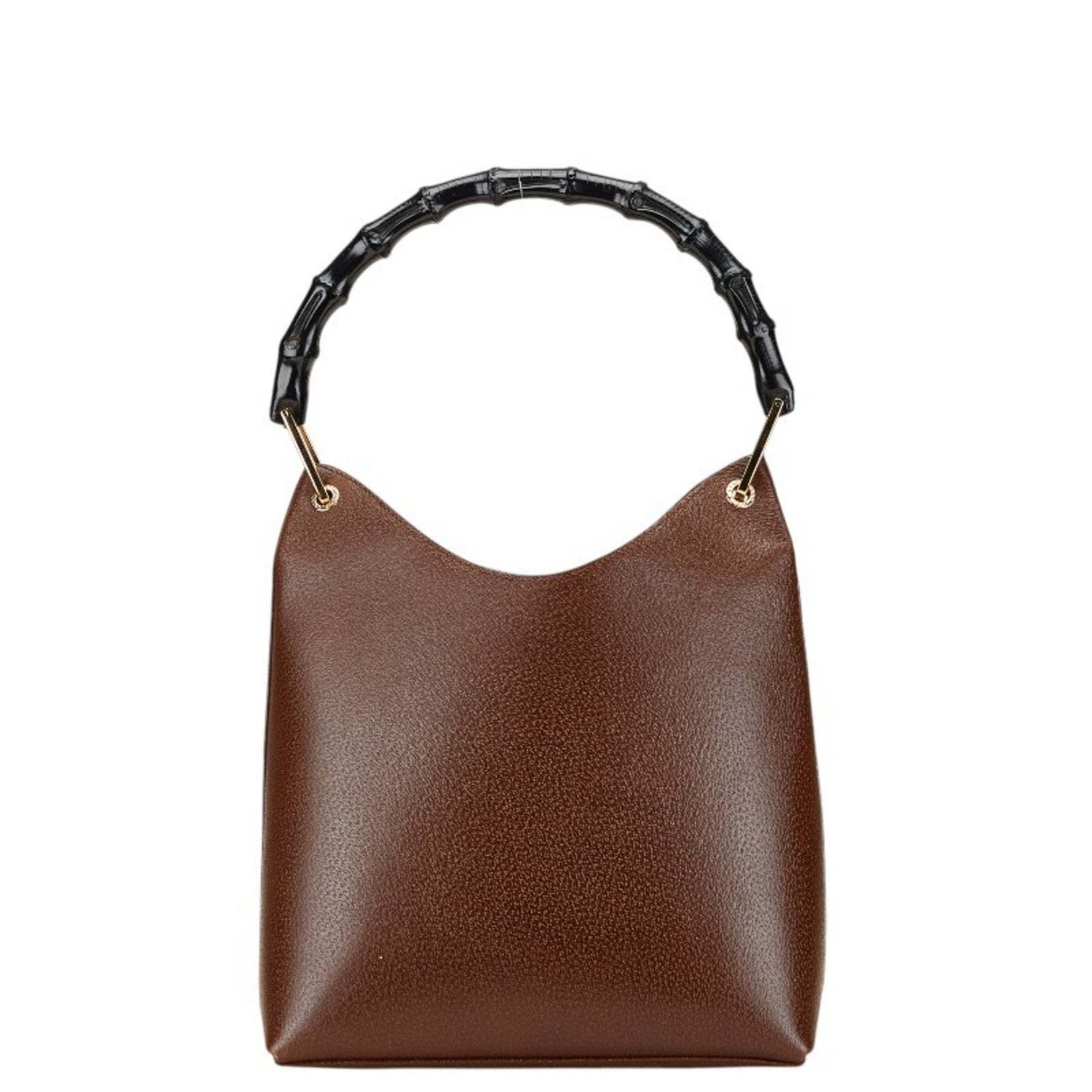 Gucci Bamboo Handbag 001 1880 Brown and Black Leather