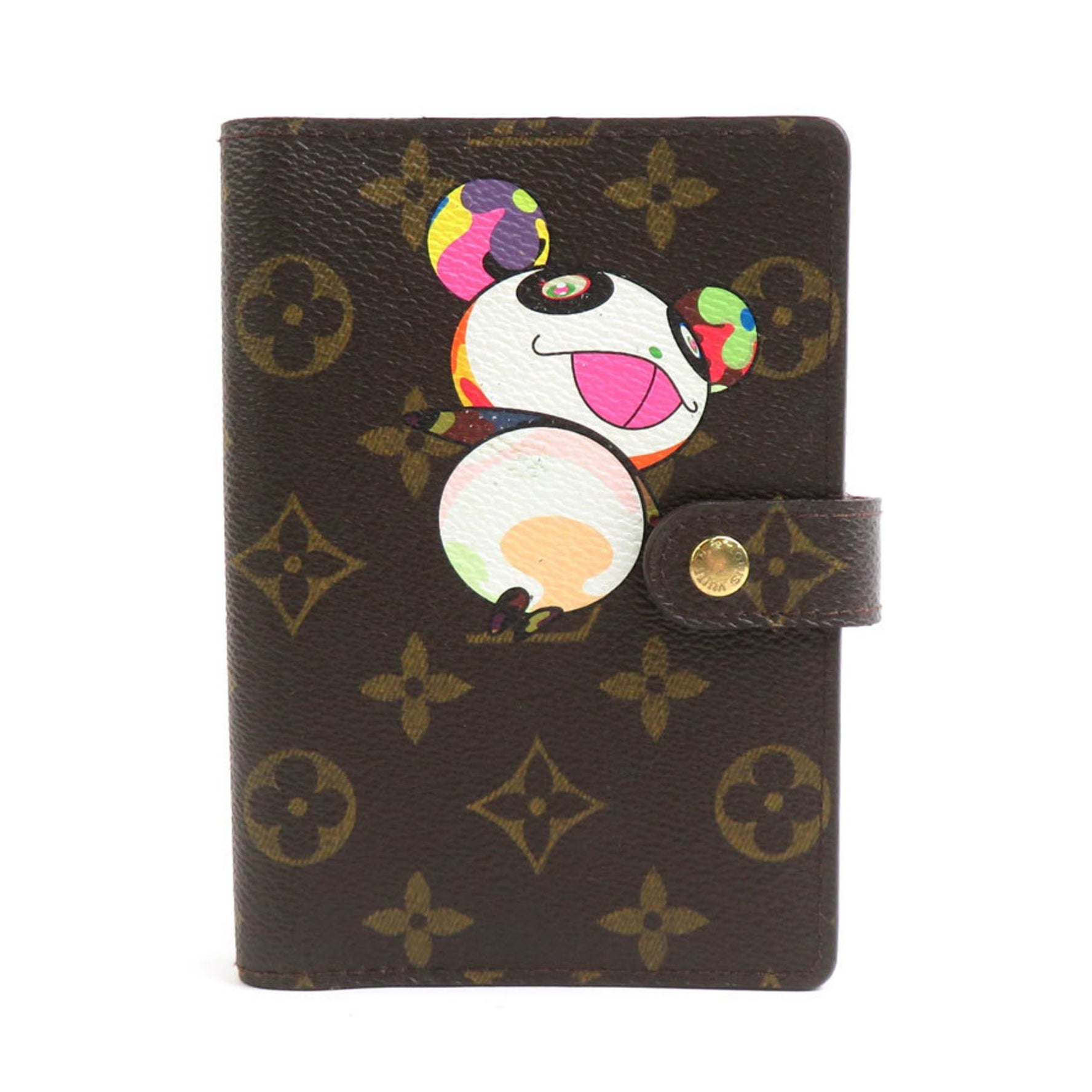 Louis Vuitton Notebook Cover Monogram Panda Agenda PM Canvas Brown Multicolor Gold