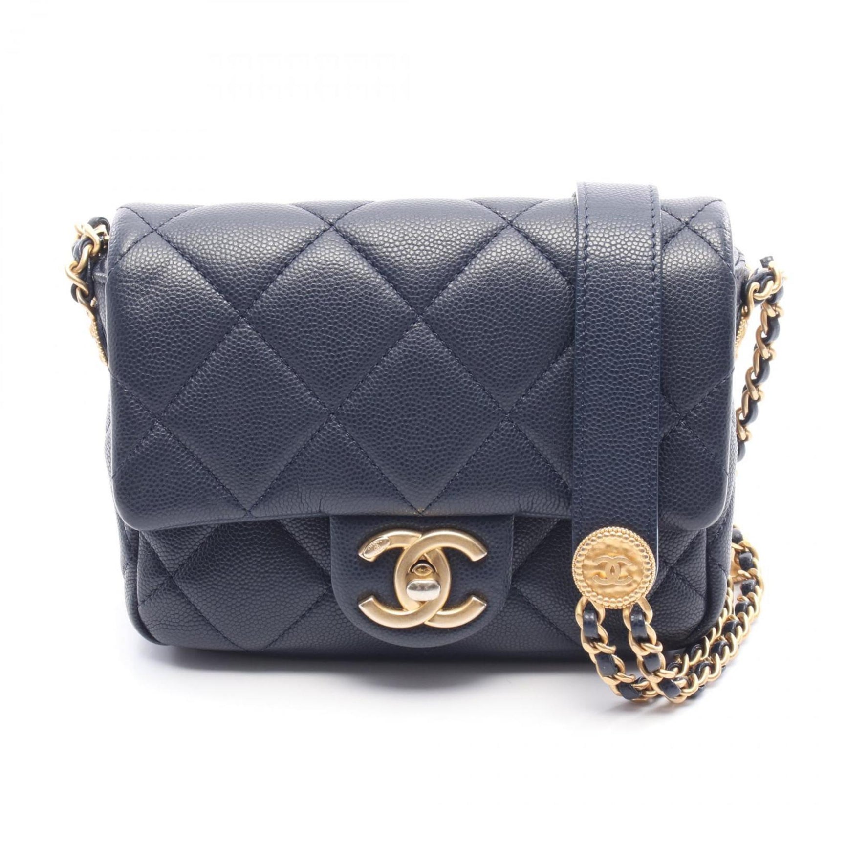 CHANEL Matelasse Mini Shoulder Bag in Calfskin Leather, Blue